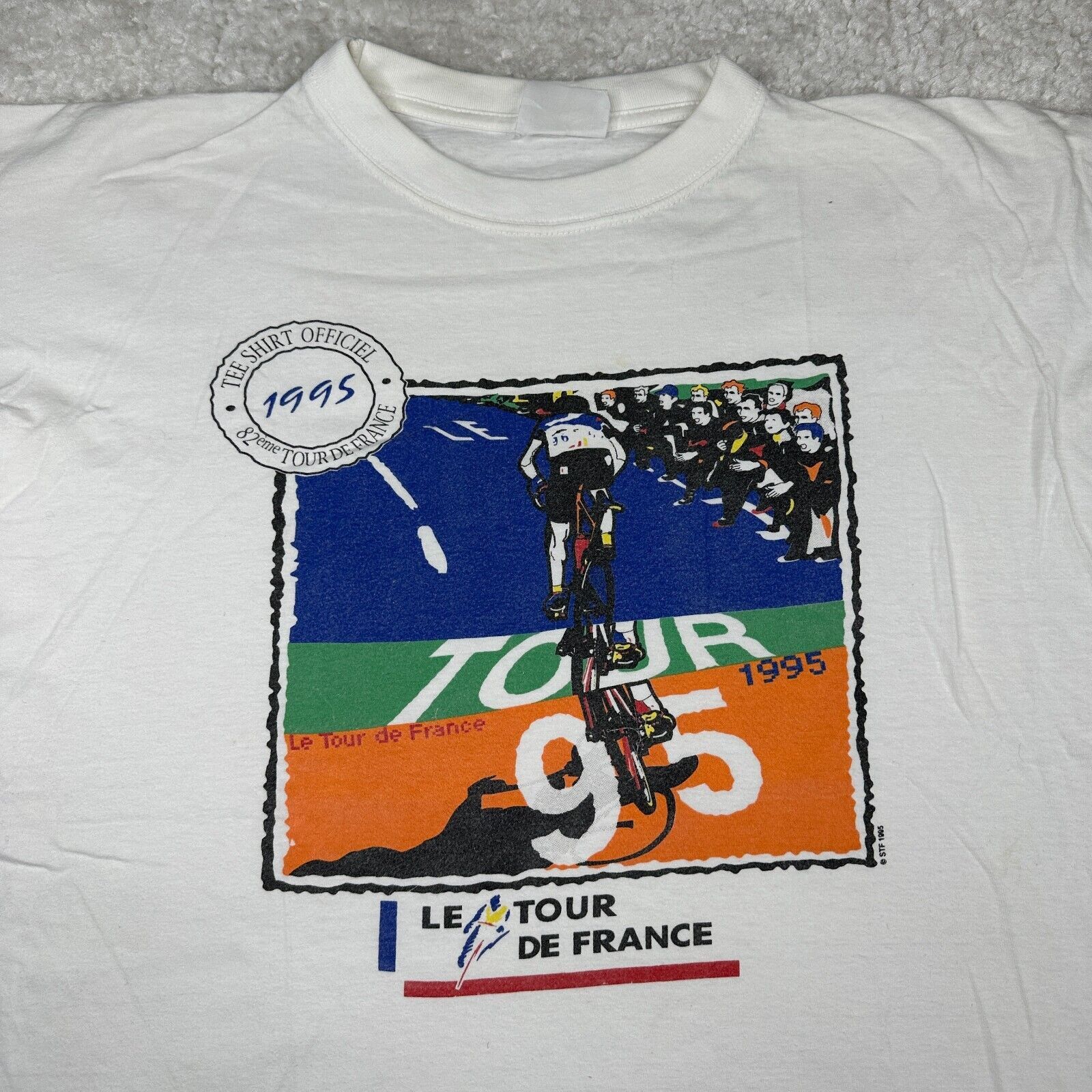 Hanes Le Tour De France Shirt Mens XXL White Vintage 90s Tee 1995 ...