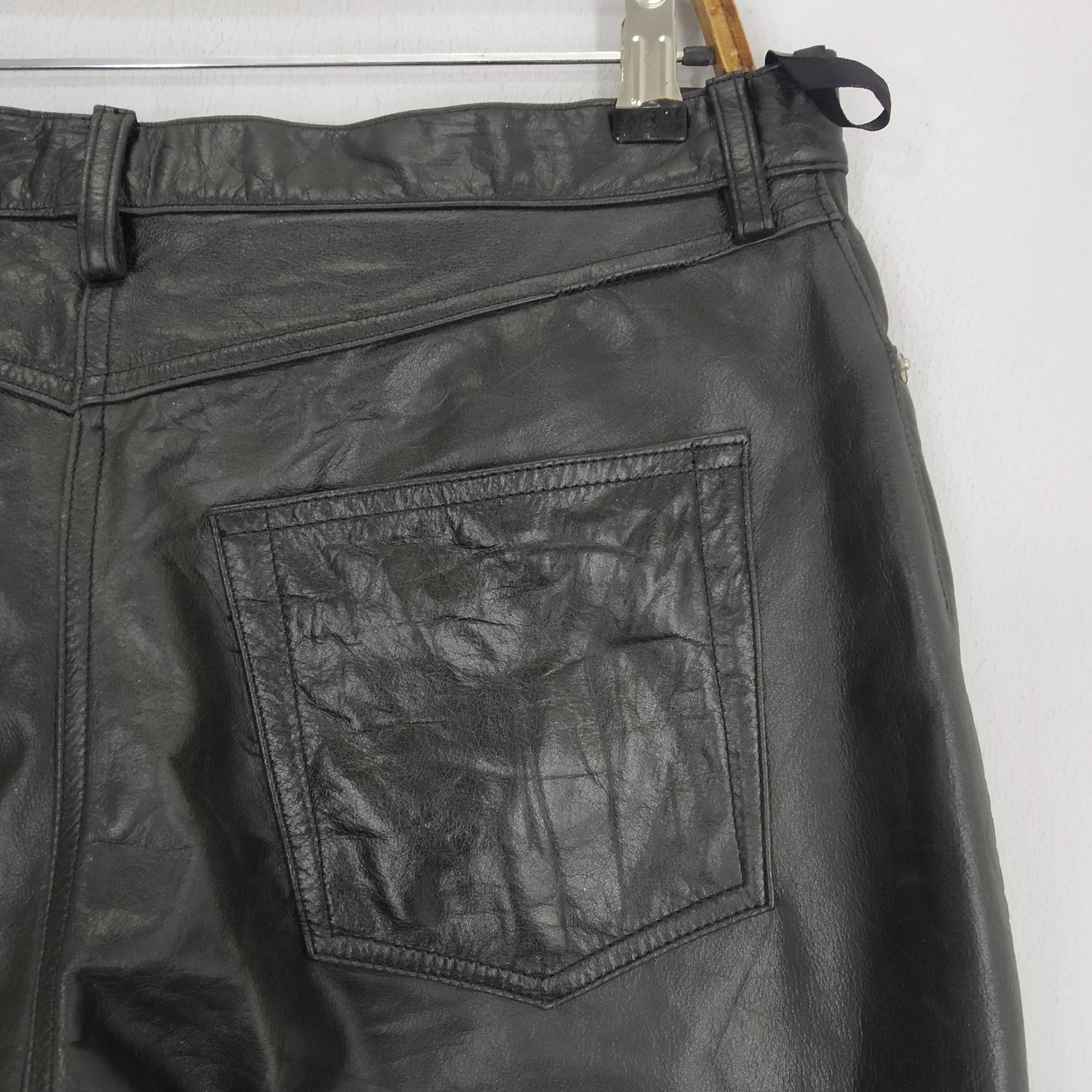Japanese Brand Vintage Coggiola Leather Black Pants Biker Leather Pants Size US 34 / EU 50 - 7 Thumbnail
