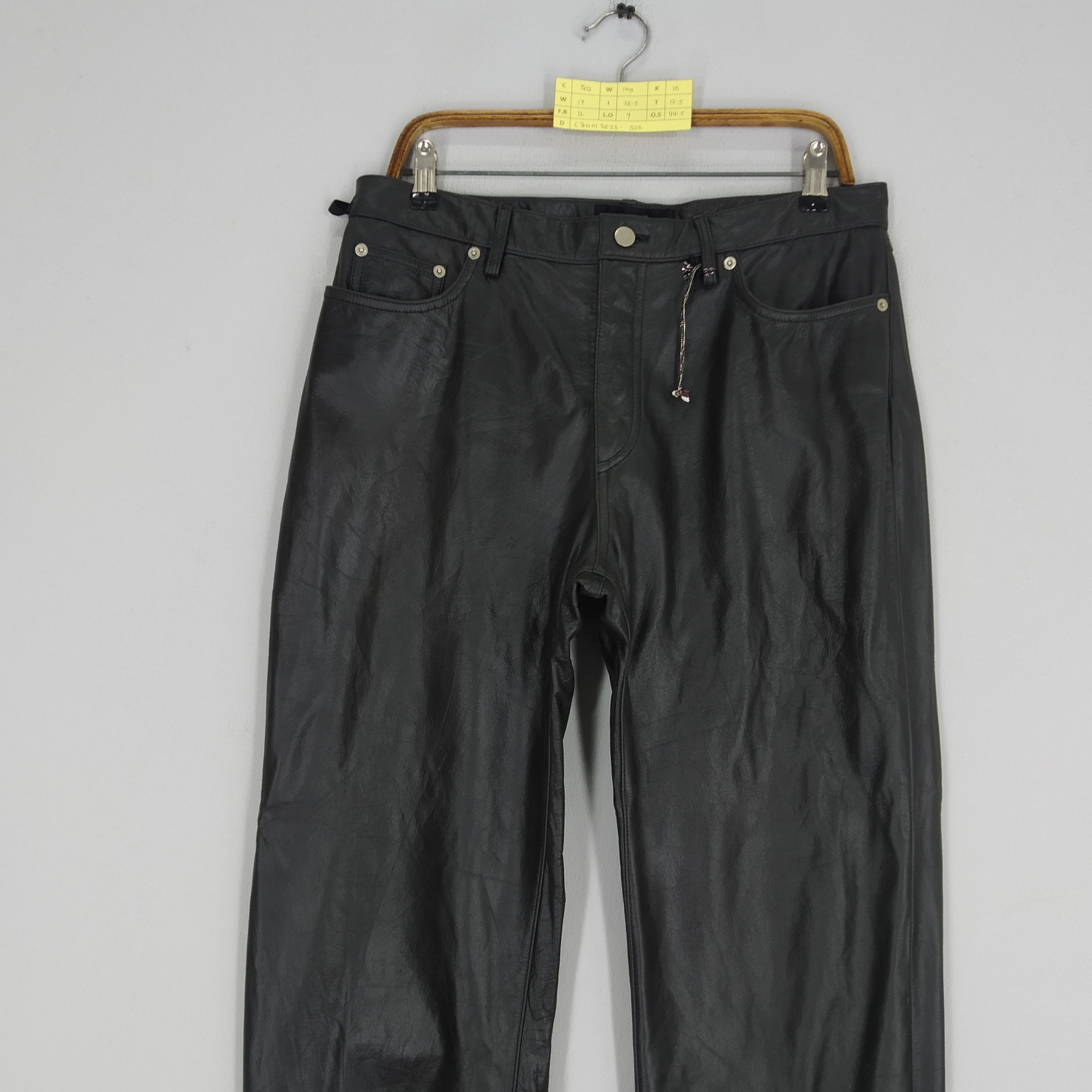 Japanese Brand Vintage Coggiola Leather Black Pants Biker Leather Pants Size US 34 / EU 50 - 3 Thumbnail