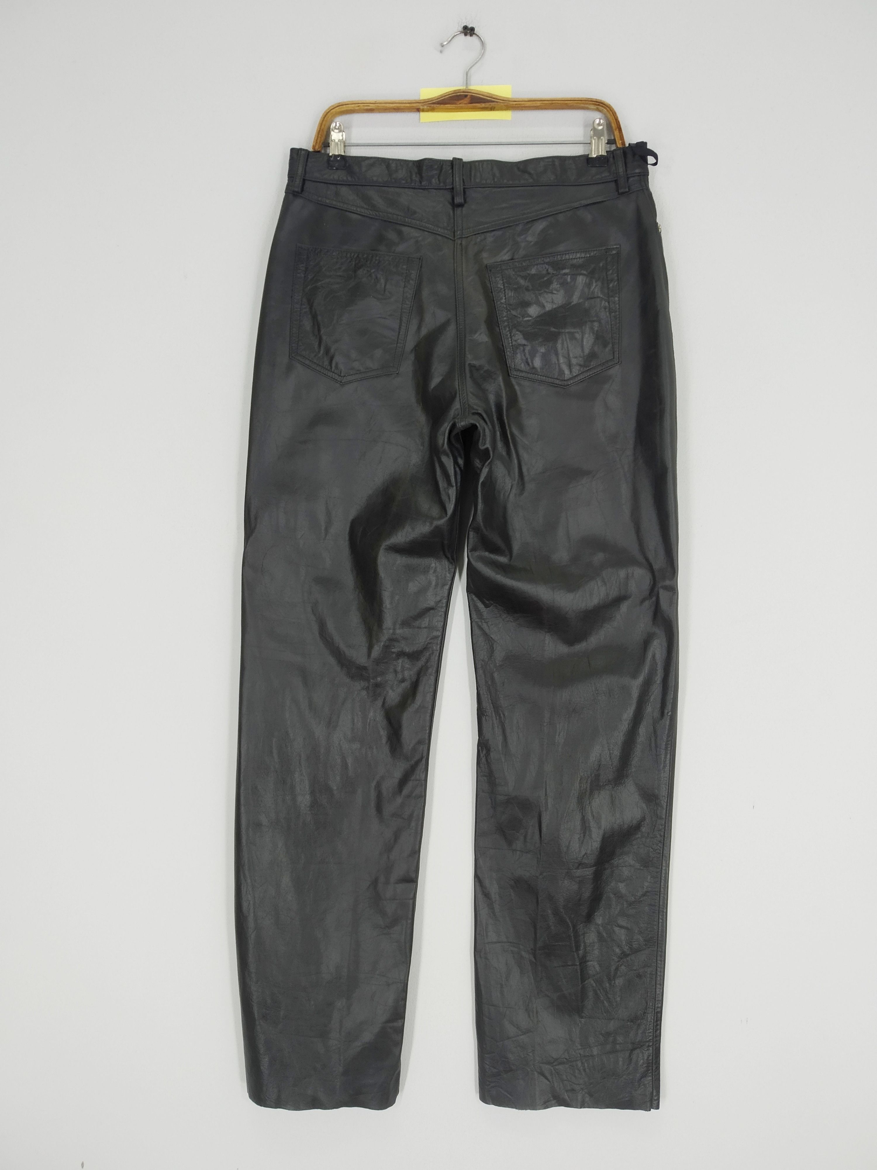 Japanese Brand Vintage Coggiola Leather Black Pants Biker Leather Pants Size US 34 / EU 50 - 2 Thumbnail