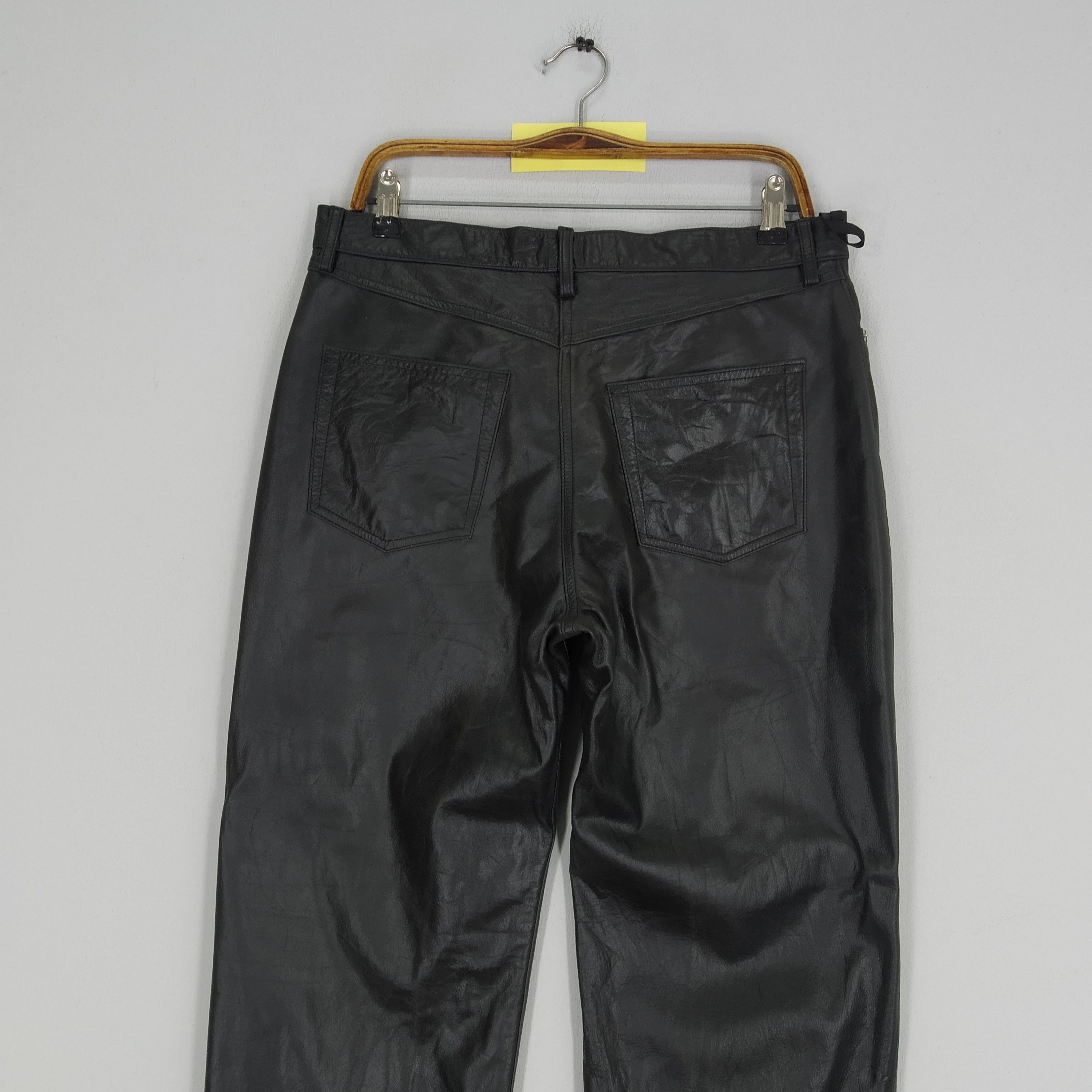 Japanese Brand Vintage Coggiola Leather Black Pants Biker Leather Pants Size US 34 / EU 50 - 4 Thumbnail
