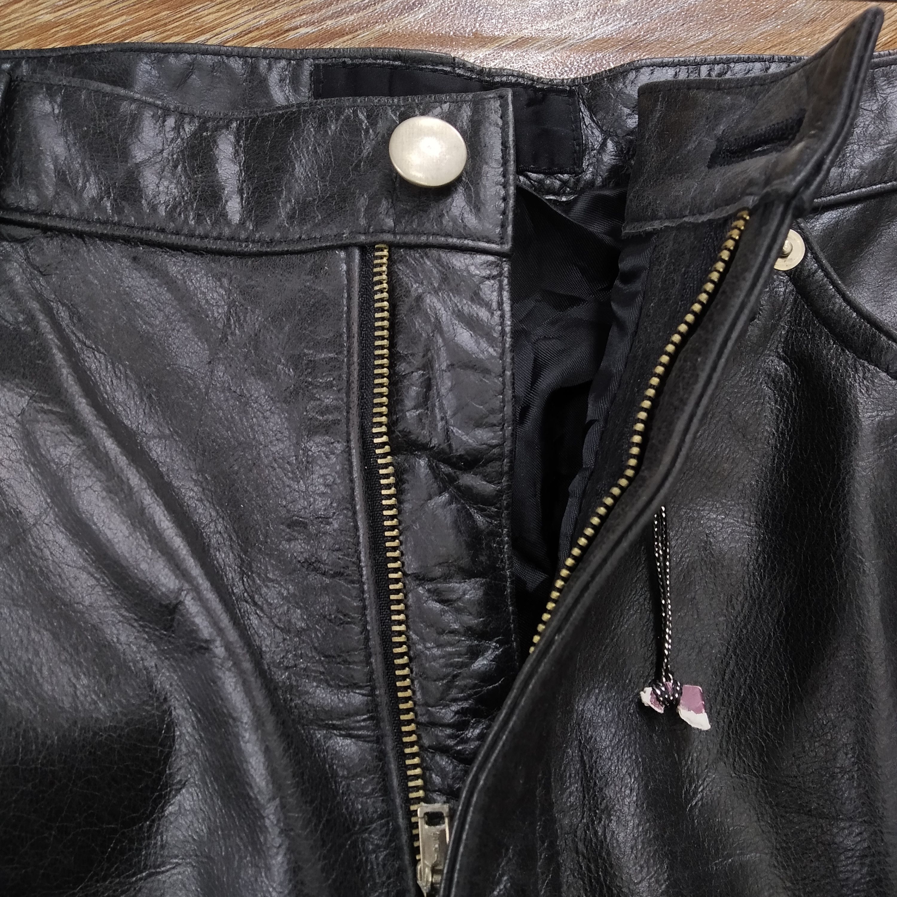 Japanese Brand Vintage Coggiola Leather Black Pants Biker Leather Pants Size US 34 / EU 50 - 8 Thumbnail
