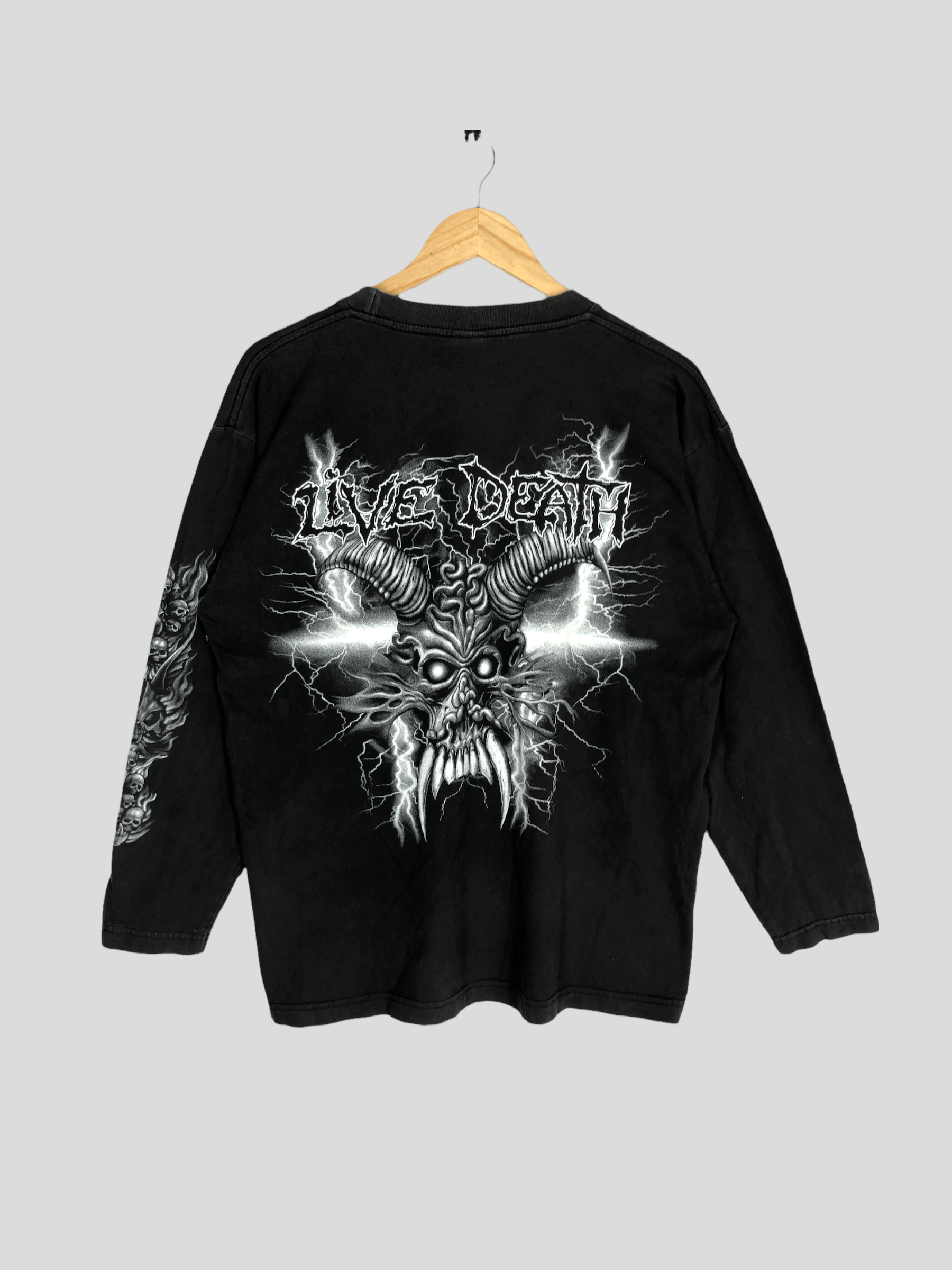 Vintage Live Death Satan Art Design Long Sleeve Size L