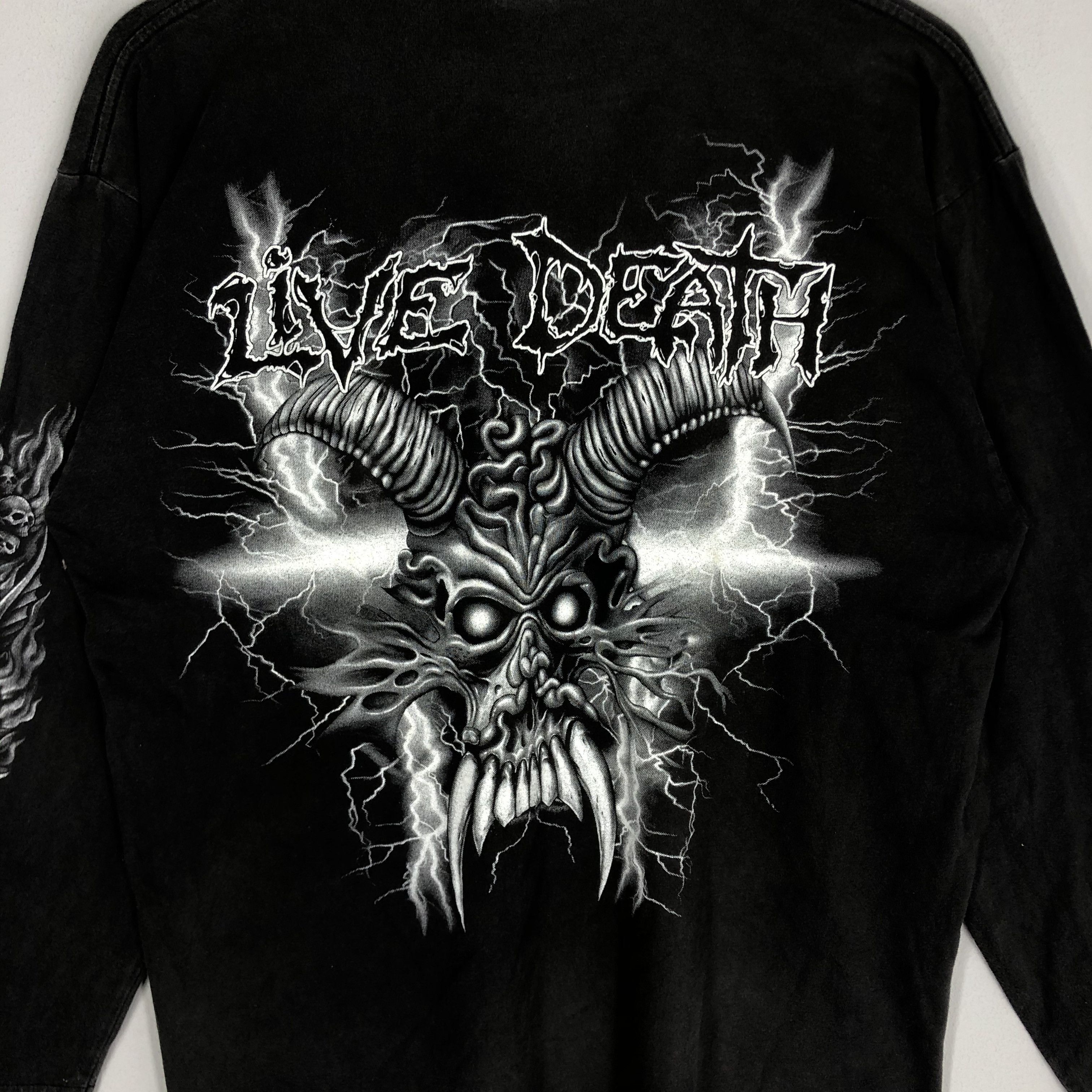 Vintage Live Death Satan Art Design Long Sleeve Size L