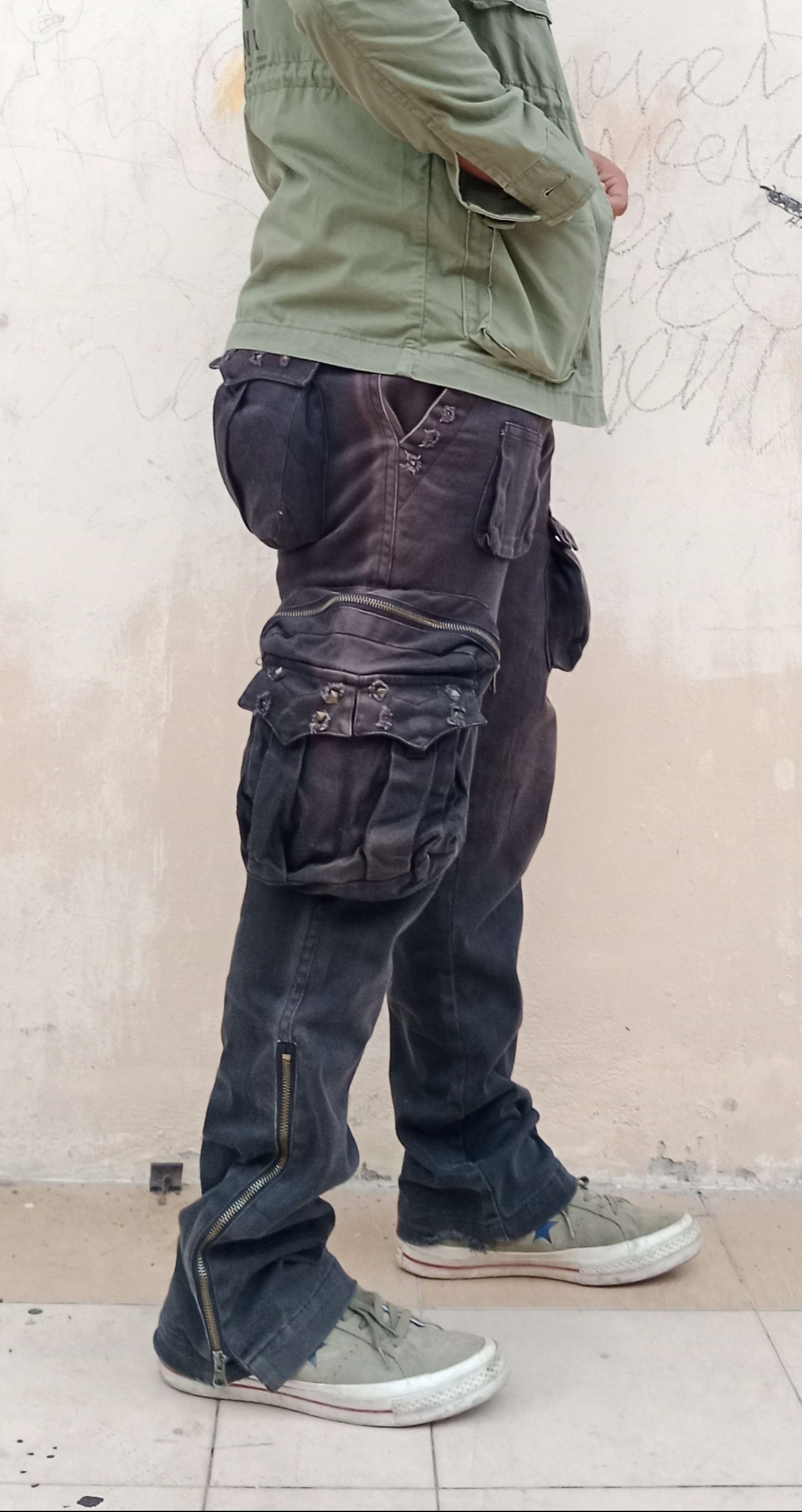Vintage RARE 🎌🇯🇵 Semantic Design Sunfaded 3D Pockets Cargo Size US 32 / EU 48 - 15 Thumbnail