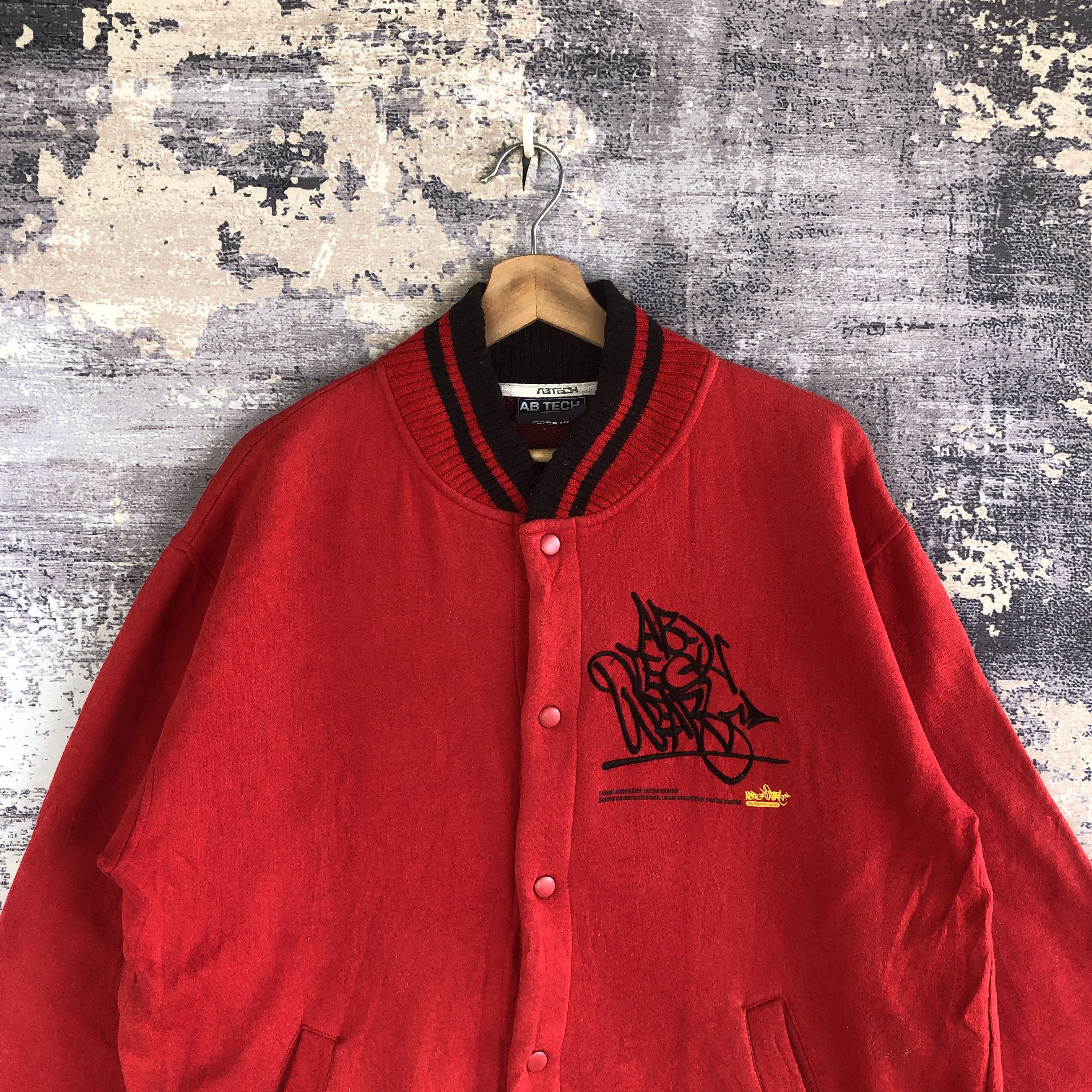 Vintage Vintage AB Tech Varsity Jacket Japanese Wool Jacket Size US L / EU 52-54 / 3 - 4 Thumbnail