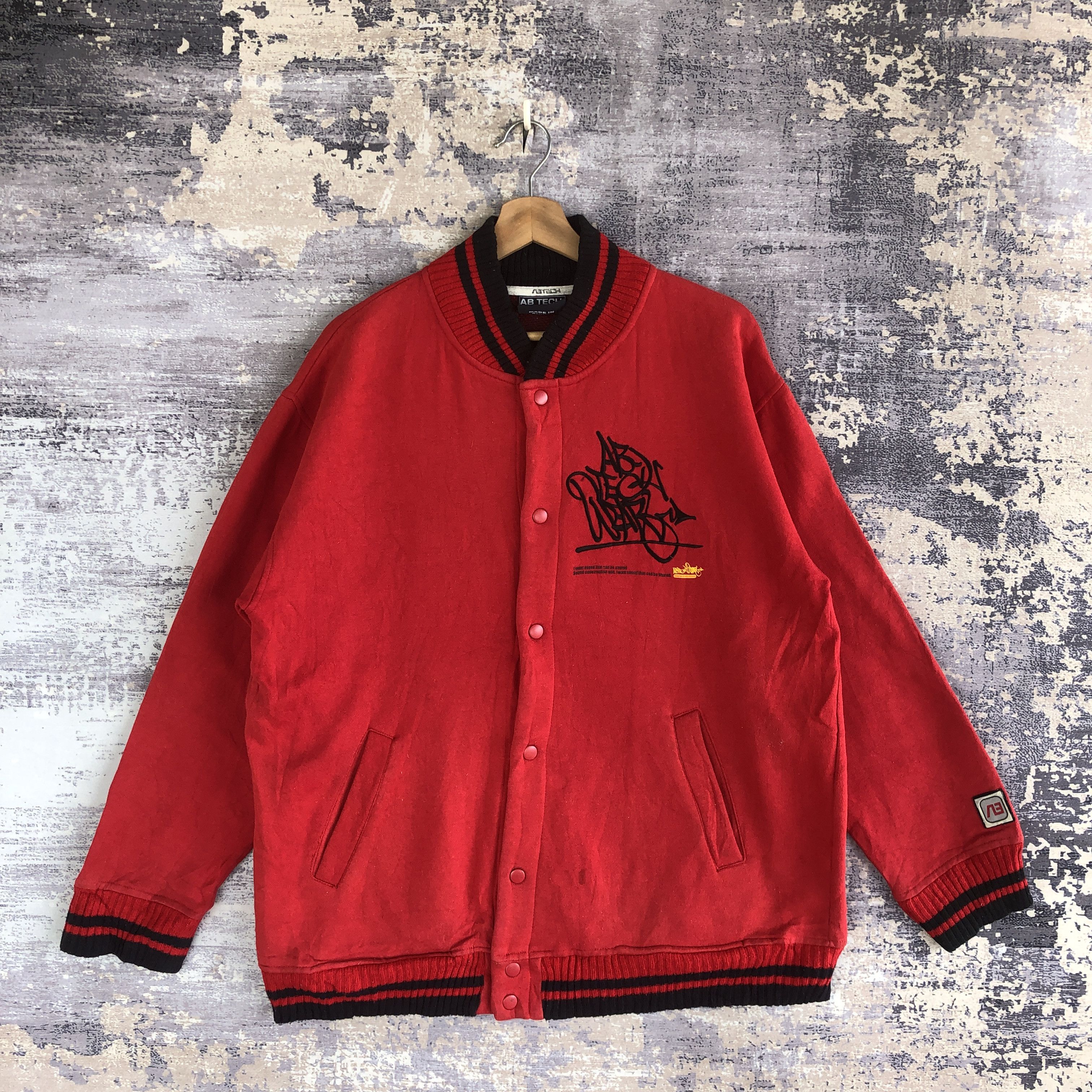 Vintage Vintage AB Tech Varsity Jacket Japanese Wool Jacket Size US L / EU 52-54 / 3 - 2 Thumbnail