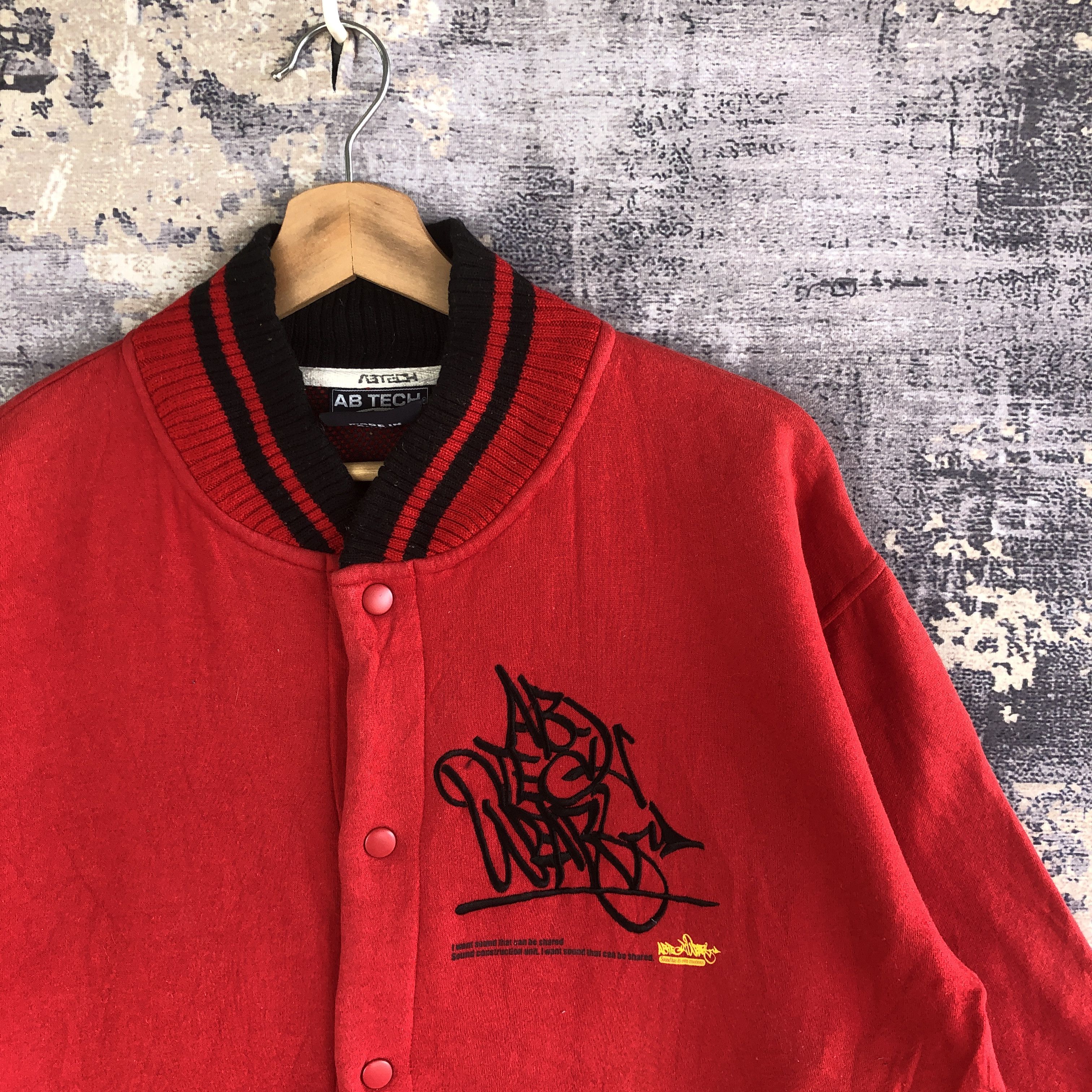 Vintage Vintage AB Tech Varsity Jacket Japanese Wool Jacket Size US L / EU 52-54 / 3 - 6 Thumbnail