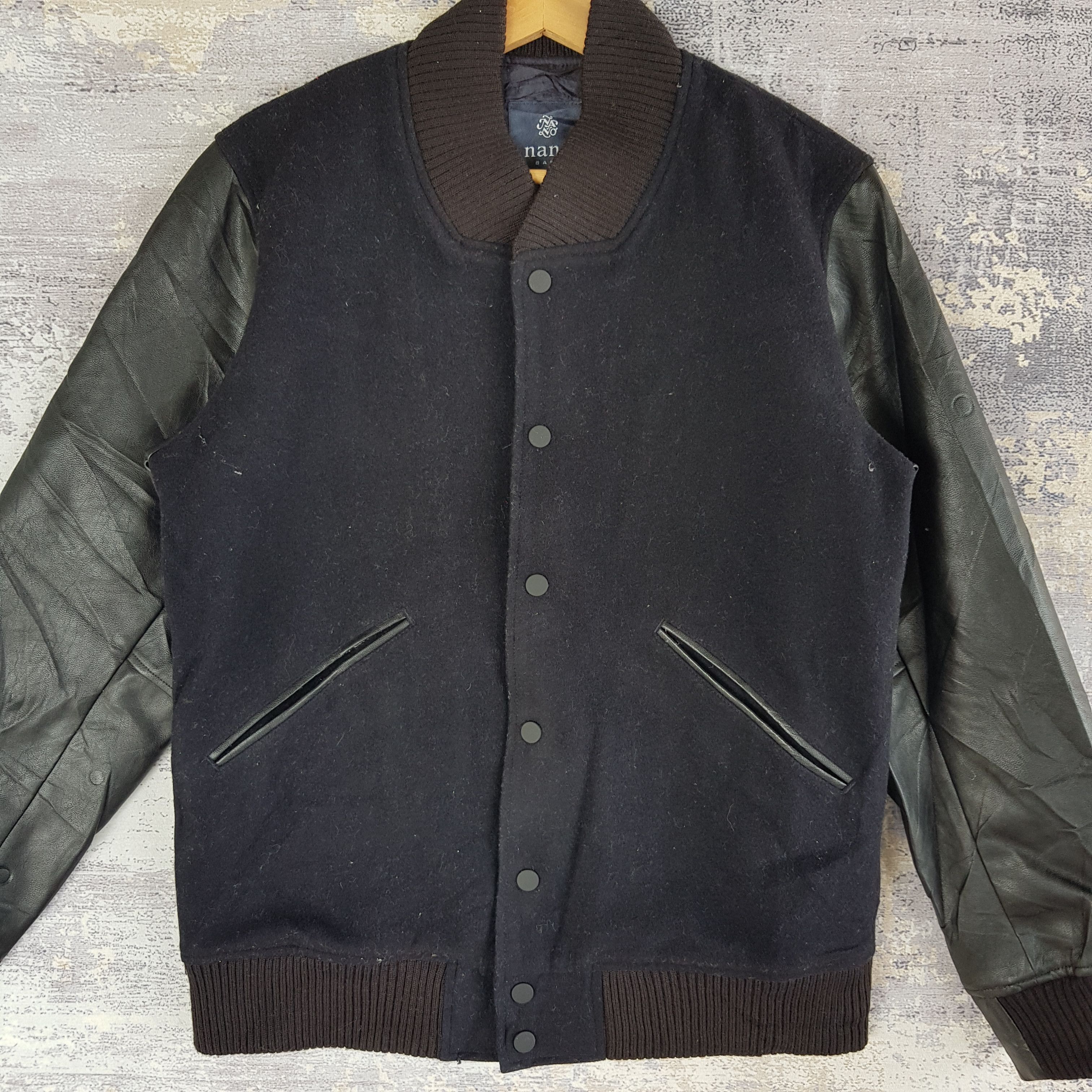 Japanese Brand × Vintage Vintage Japanese Varsity Jacket Leather Jacket Wool Jacket Size US M / EU 48-50 / 2 - 3 Thumbnail