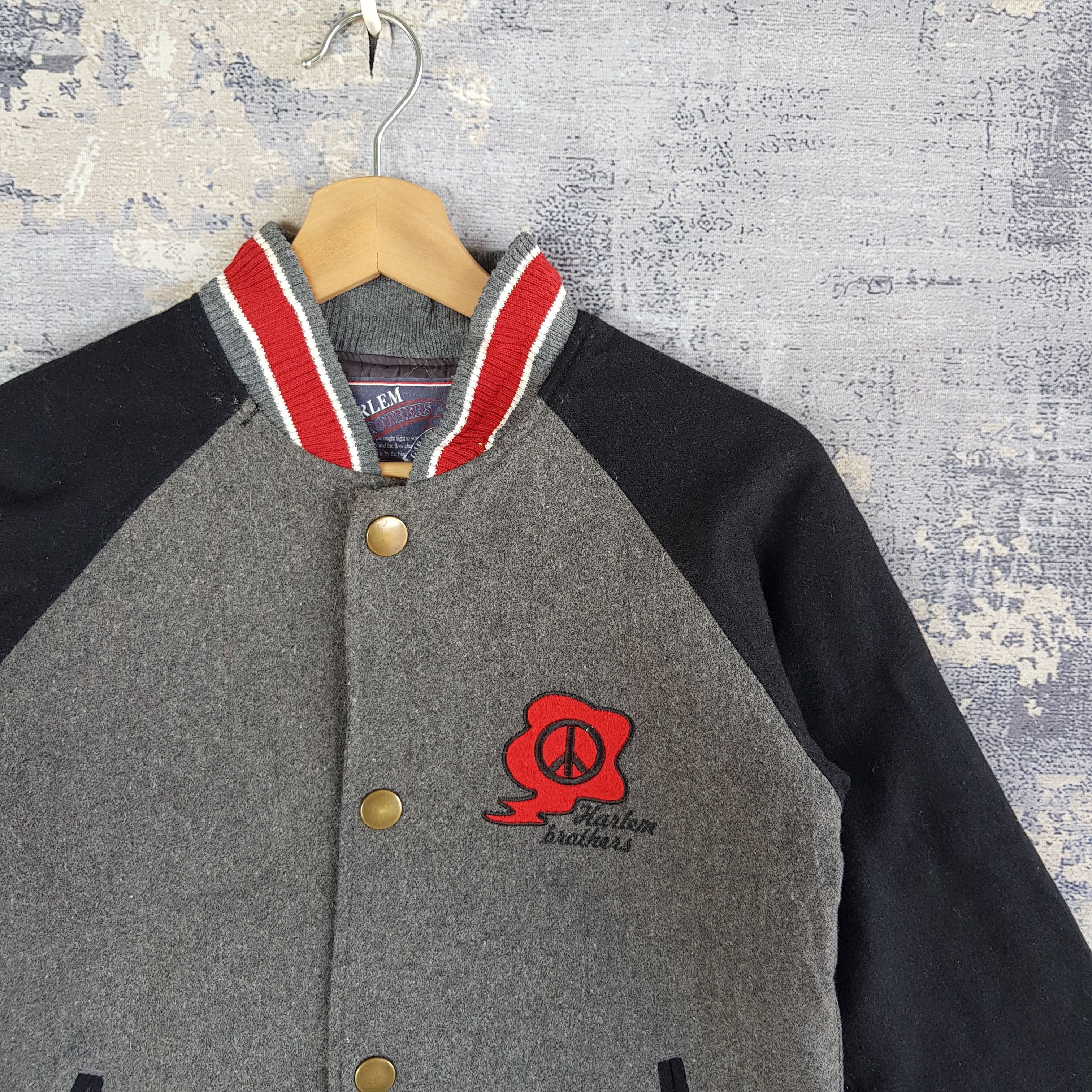 Vintage Harlem Brothers Varsity Jacket Skates Letterman Wool Jacket Size US XS / EU 42 / 0 - 8 Thumbnail