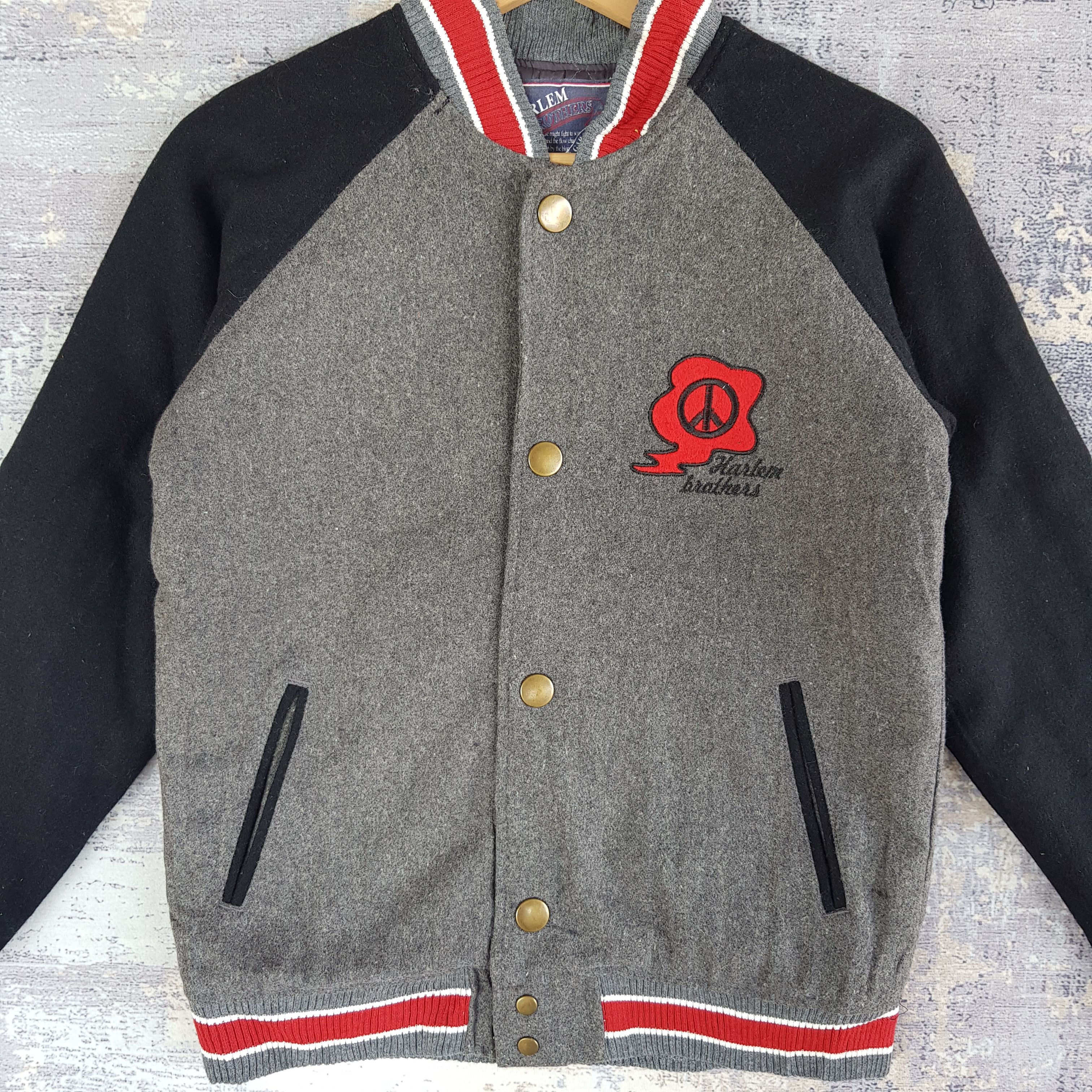 Vintage Harlem Brothers Varsity Jacket Skates Letterman Wool Jacket Size US XS / EU 42 / 0 - 6 Thumbnail