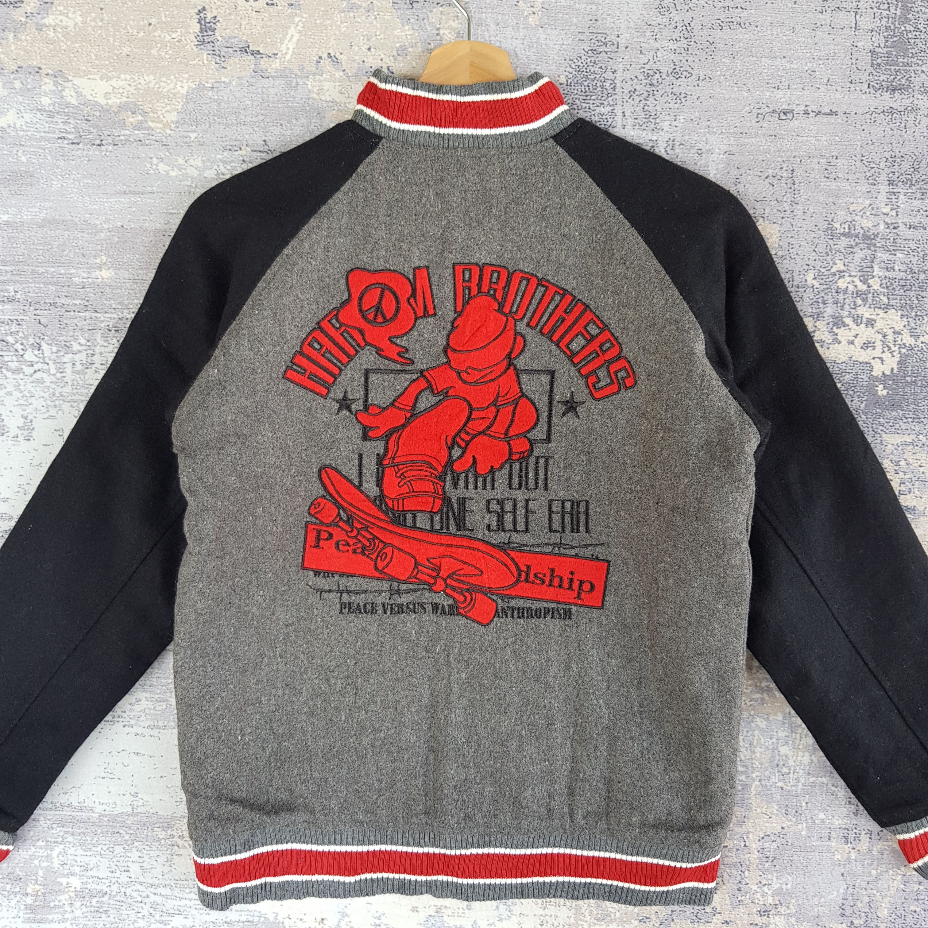 Vintage Harlem Brothers Varsity Jacket Skates Letterman Wool Jacket Size US XS / EU 42 / 0 - 5 Thumbnail