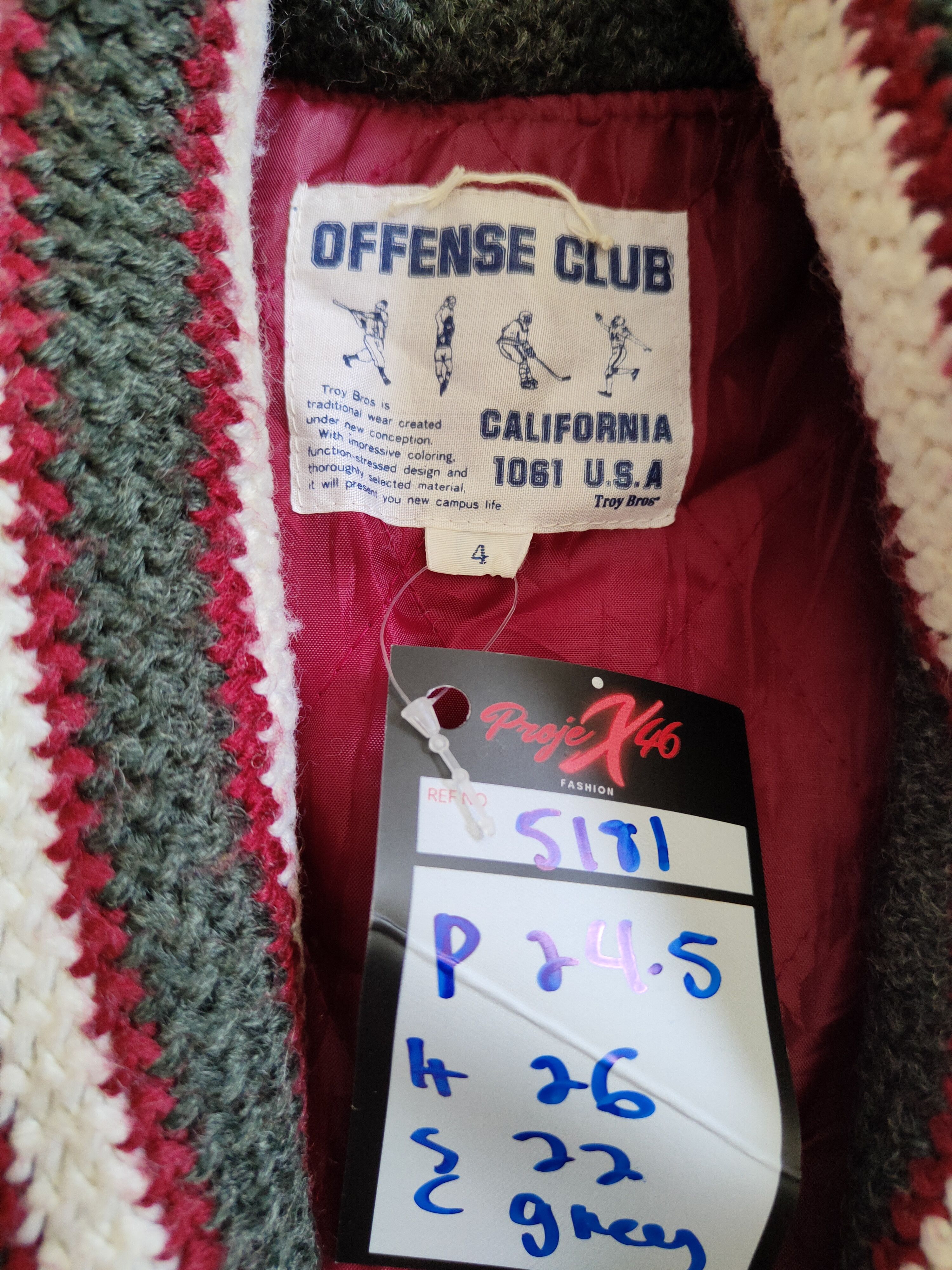 Vintage DL Troy Bros-Offense Club Gray Varsity jacket #5181 Size US M / EU 48-50 / 2 - 13 Thumbnail