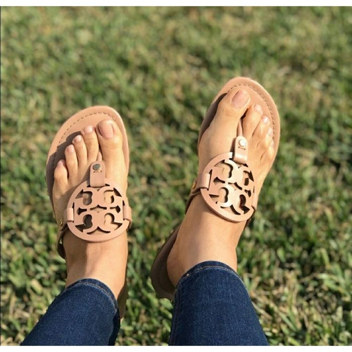 Tory burch miller on sale sandals vintage vachetta