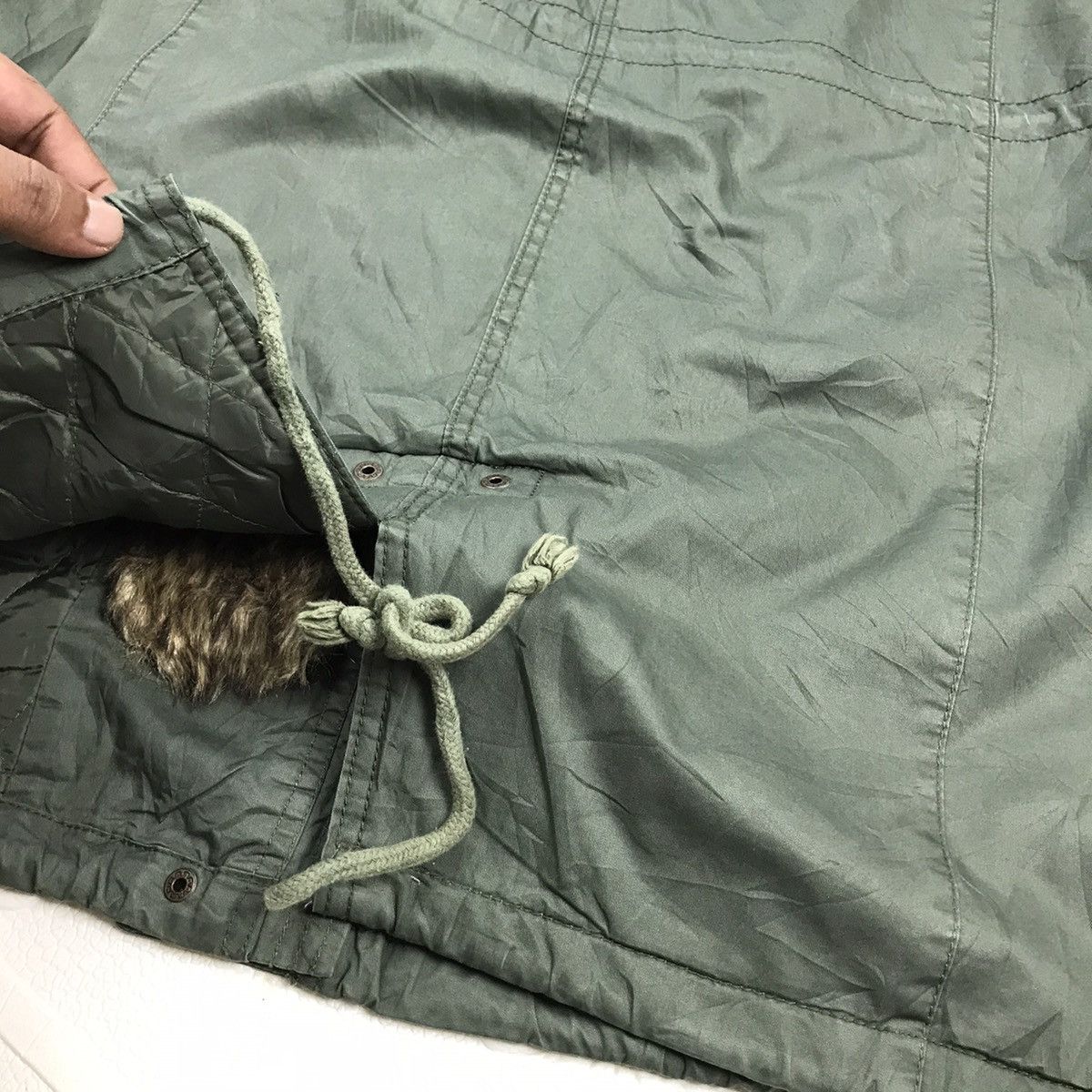 Designer × Japanese Brand × Vintage Vintage Japanese Designer Olive Green Fishtail Parka Jacket Size US M / EU 48-50 / 2 - 9 Thumbnail