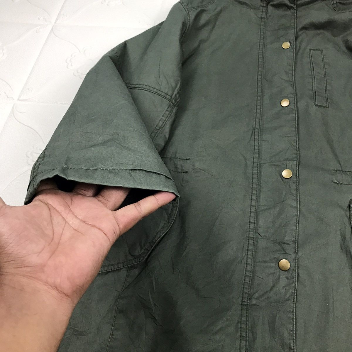 Designer × Japanese Brand × Vintage Vintage Japanese Designer Olive Green Fishtail Parka Jacket Size US M / EU 48-50 / 2 - 4 Thumbnail