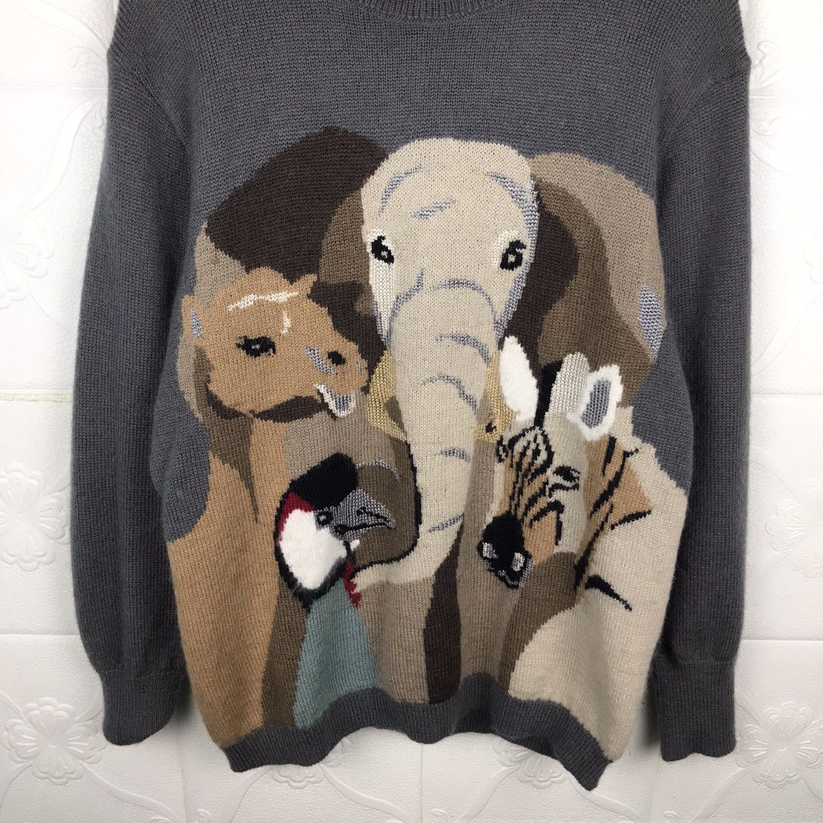 Habitat × Japanese Brand × Vintage Vintage Belleforble Embroidery Safari Habitat KnitSweathirts Size US M / EU 48-50 / 2 - 3 Thumbnail