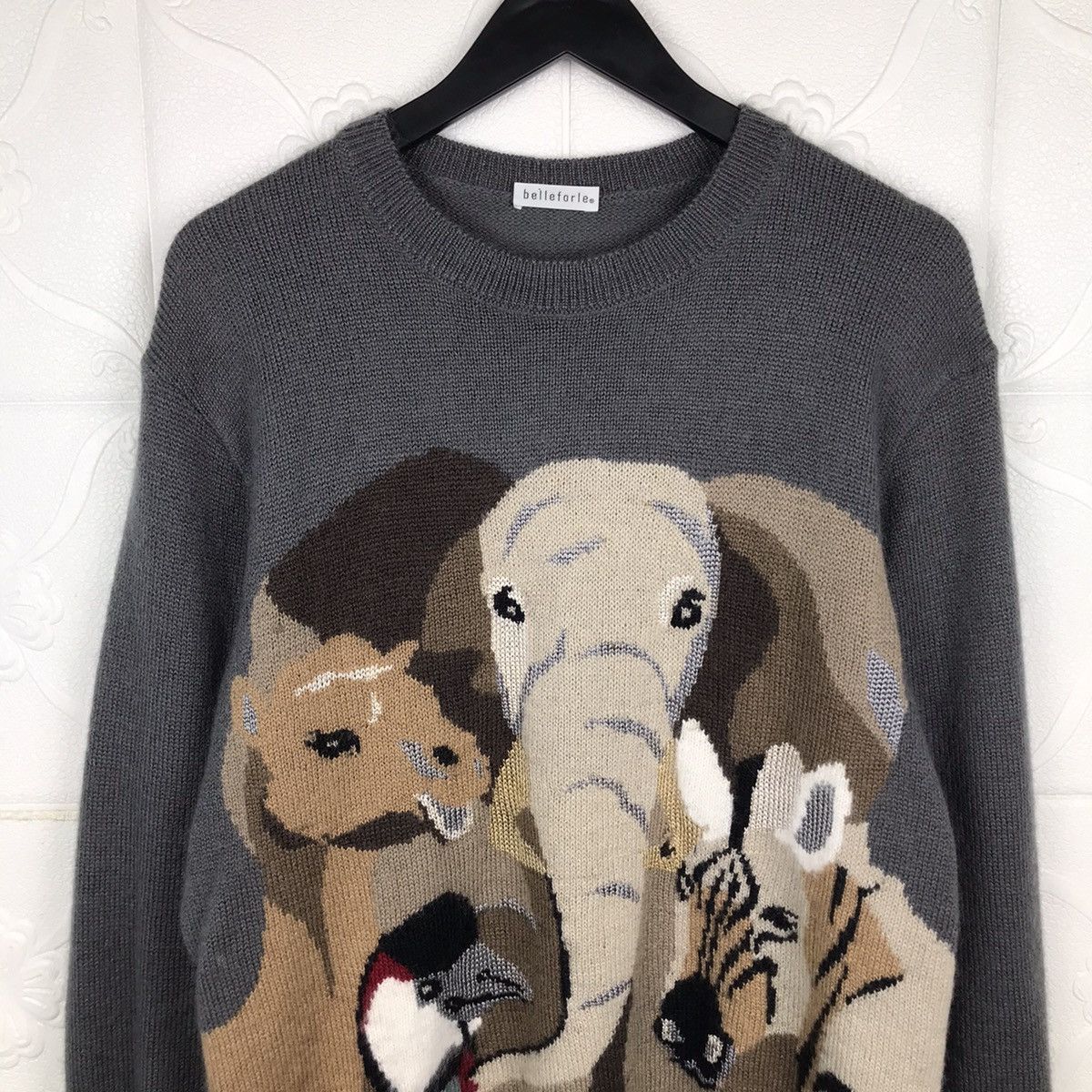 Habitat × Japanese Brand × Vintage Vintage Belleforble Embroidery Safari Habitat KnitSweathirts Size US M / EU 48-50 / 2 - 2 Thumbnail