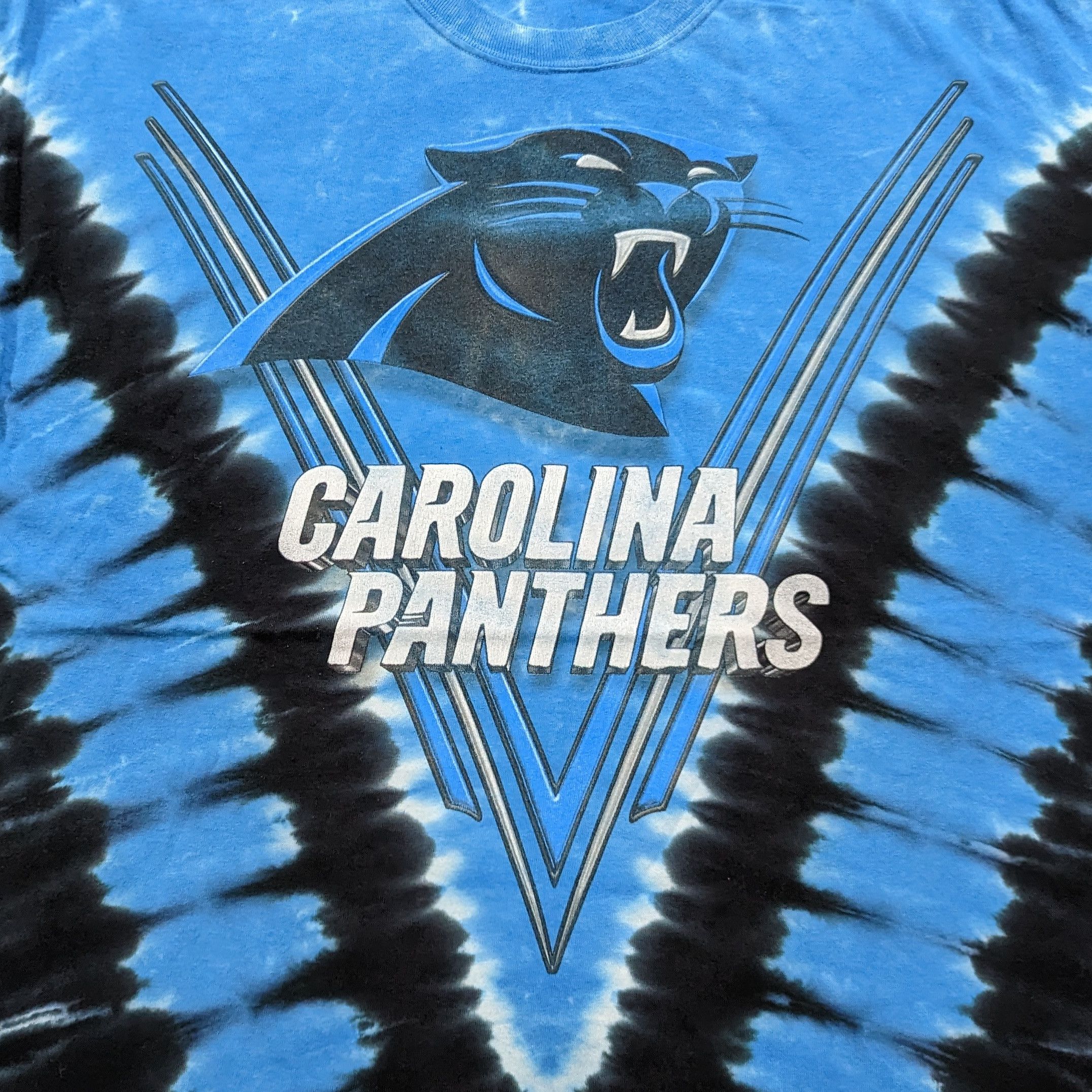 NFL × Starter × Vintage Vintage 90s Carolina Panthers NFL Tie Dye Tee Size US XL / EU 56 / 4 - 3 Thumbnail