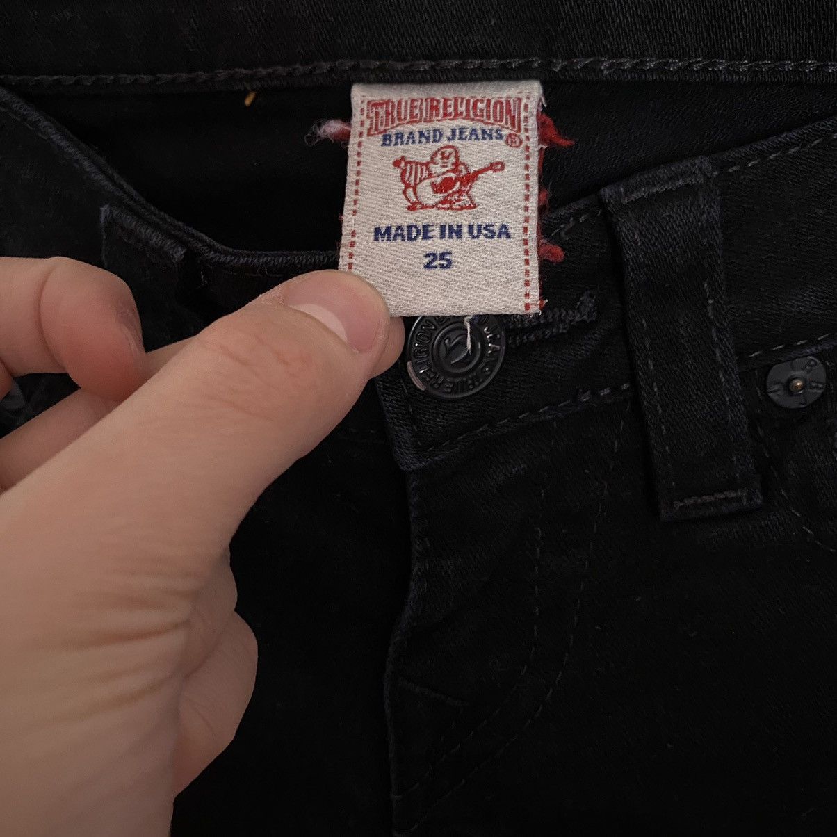 True Religion True Religion Horsehoe Black Denim Jeans Size 25" / US 0 / IT 36 - 5 Thumbnail