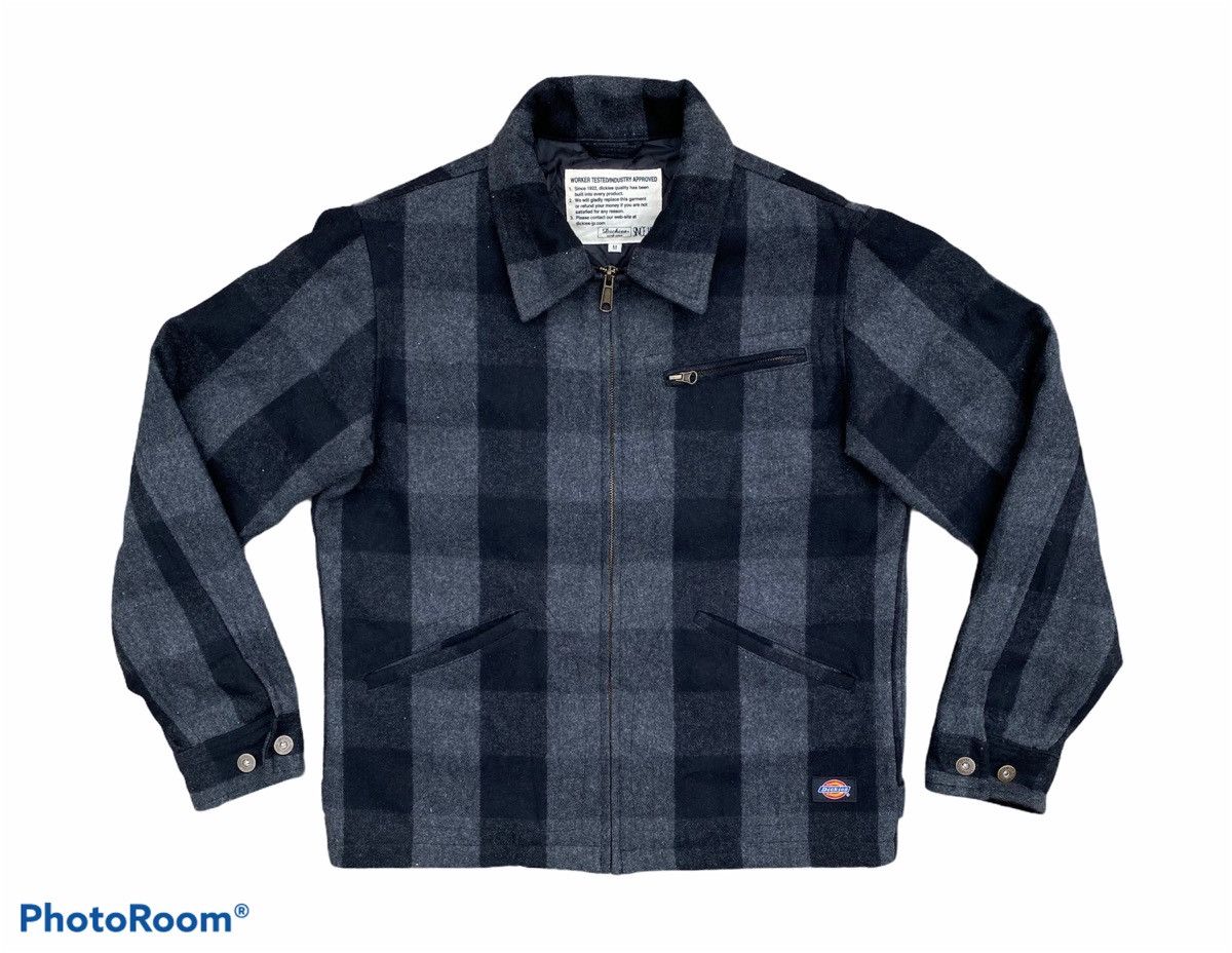 💥DICKIES Checkered Workwear Fashion Wool Quilted Jacket