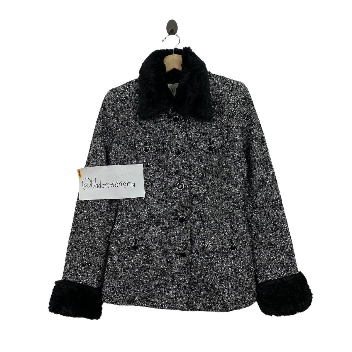 Vintage PRIVATE LABEL Button Up Long Tweed Coat Jacket Size S / US 4 / IT 40 - 1 Thumbnail