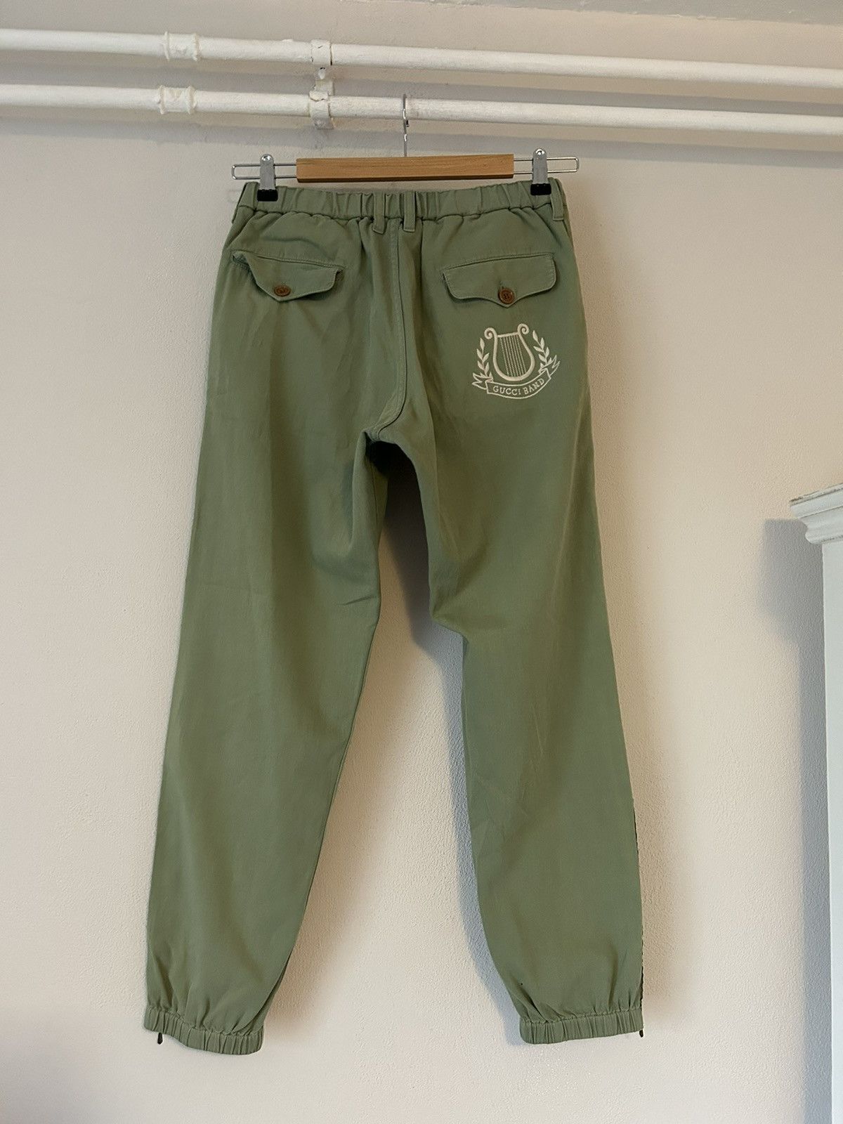 Gucci Embroidered Band Casual Pants in Light Green Size US 30 / EU 46 - 1 Thumbnail