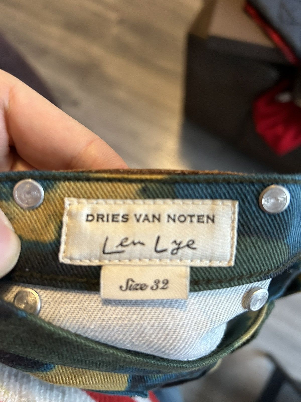 Dries Van Noten Len Lye Camo Print Denim Jeans Size US 32 / EU 48 - 11 Thumbnail