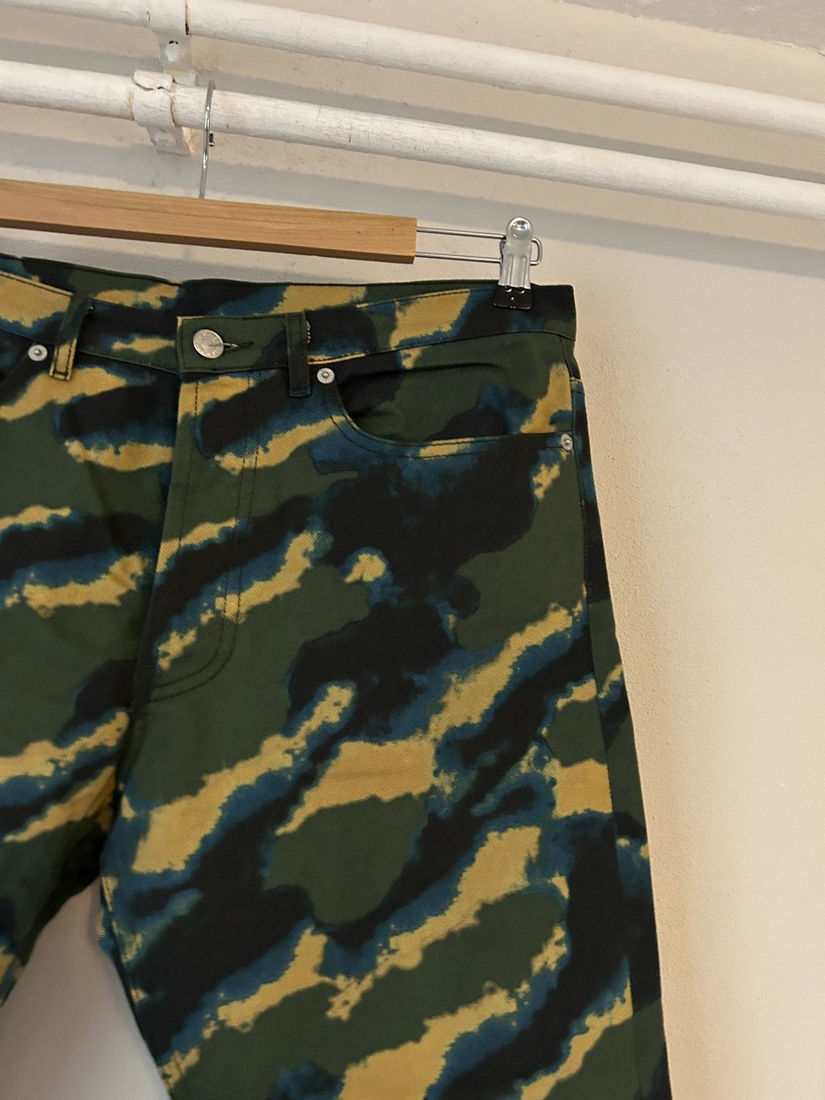 Dries Van Noten Len Lye Camo Print Denim Jeans Size US 32 / EU 48 - 6 Thumbnail