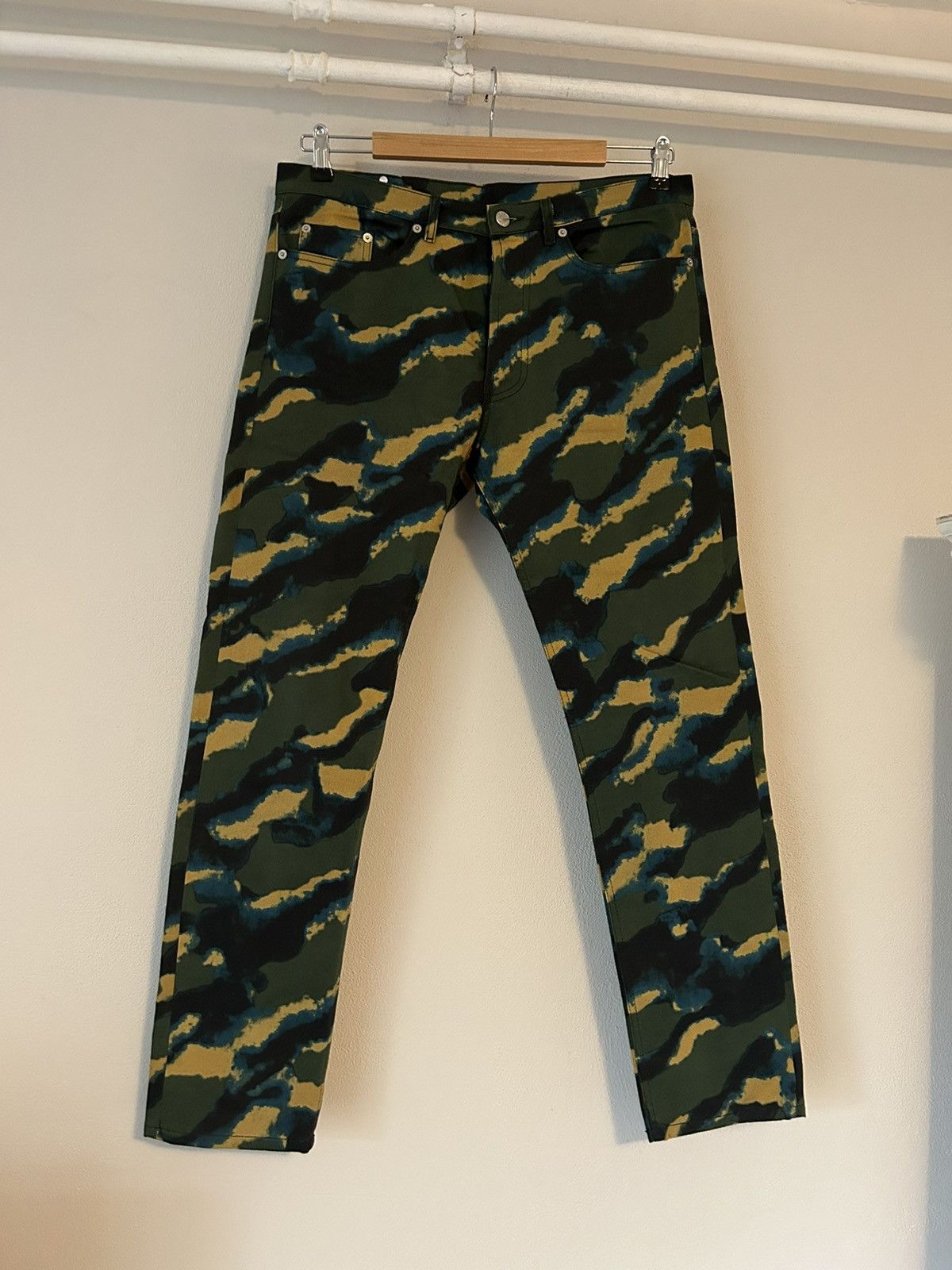 Dries Van Noten Len Lye Camo Print Denim Jeans Size US 32 / EU 48 - 2 Thumbnail