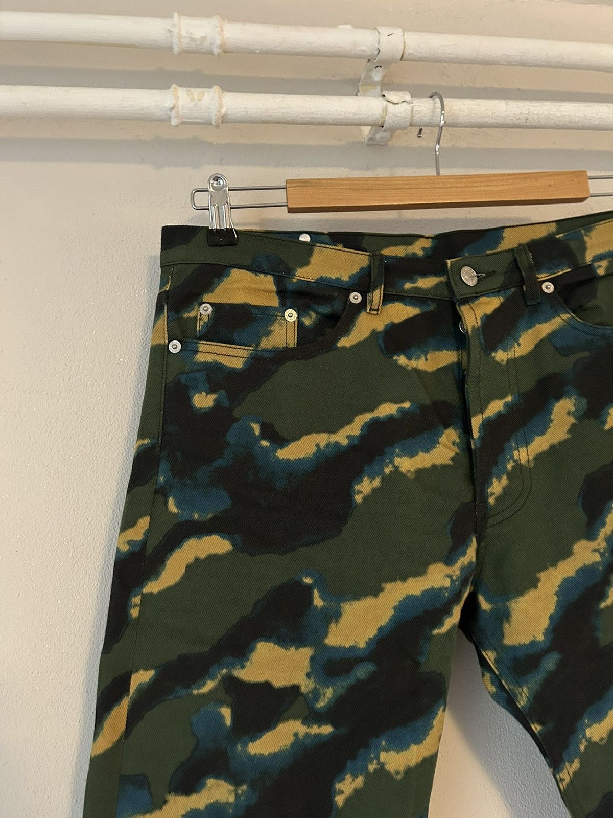 Dries Van Noten Len Lye Camo Print Denim Jeans Size US 32 / EU 48 - 3 Thumbnail
