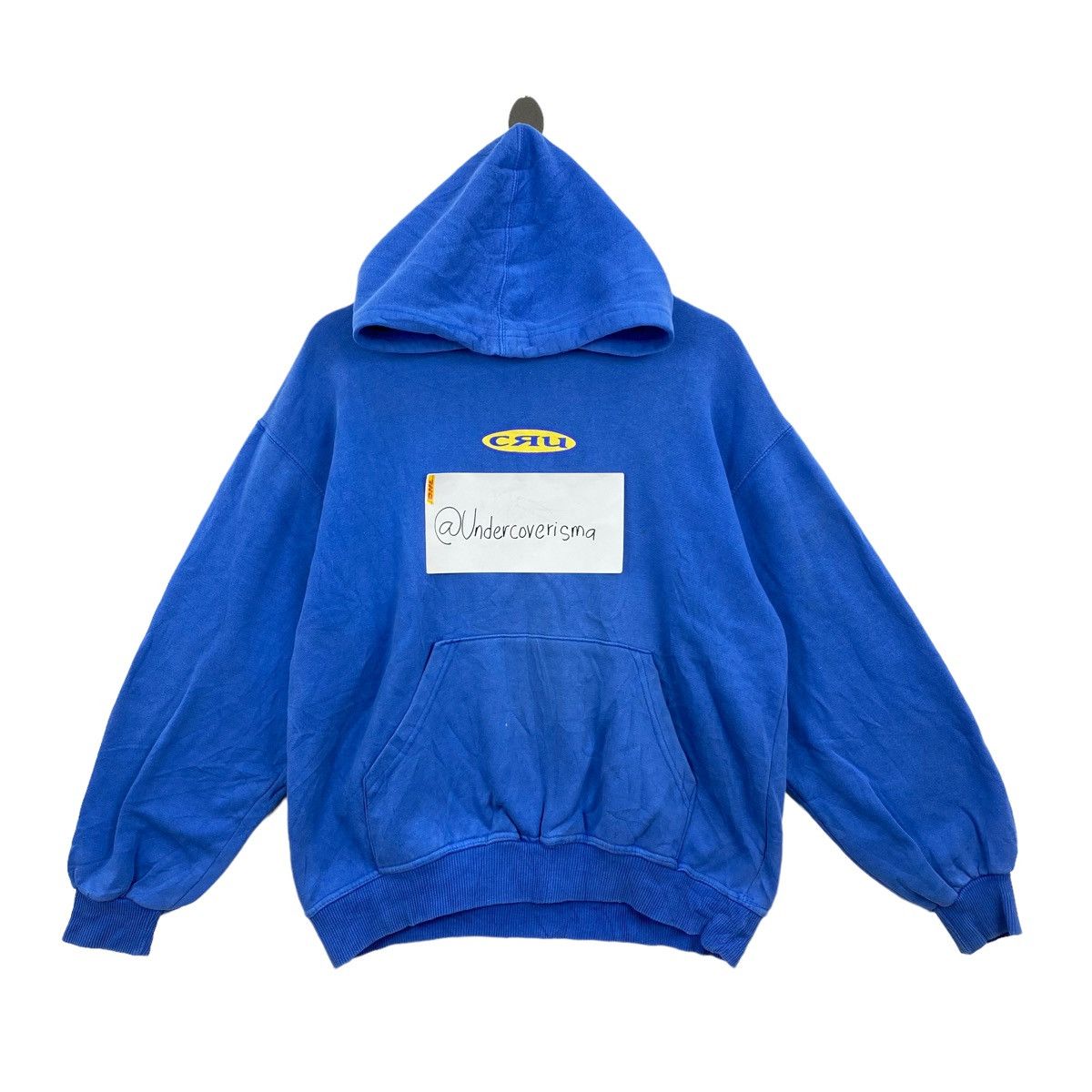 Vintage Vintage 90s CRU Centre Logo Print Blue Hoodie Size US L / EU 52-54 / 3 - 3 Thumbnail