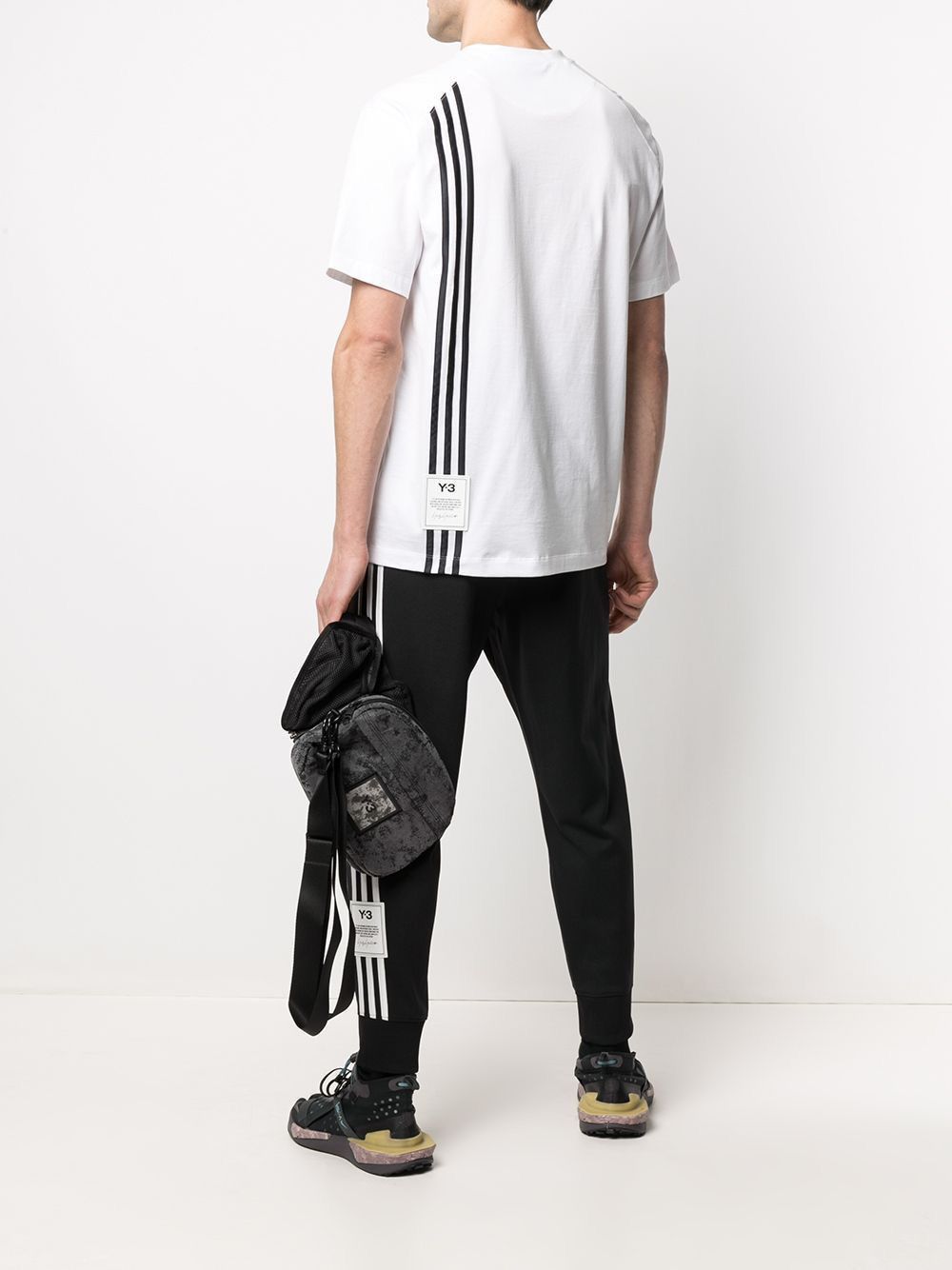 Adidas / Y-3 t-shirt ss21 black stripe loose round tee
