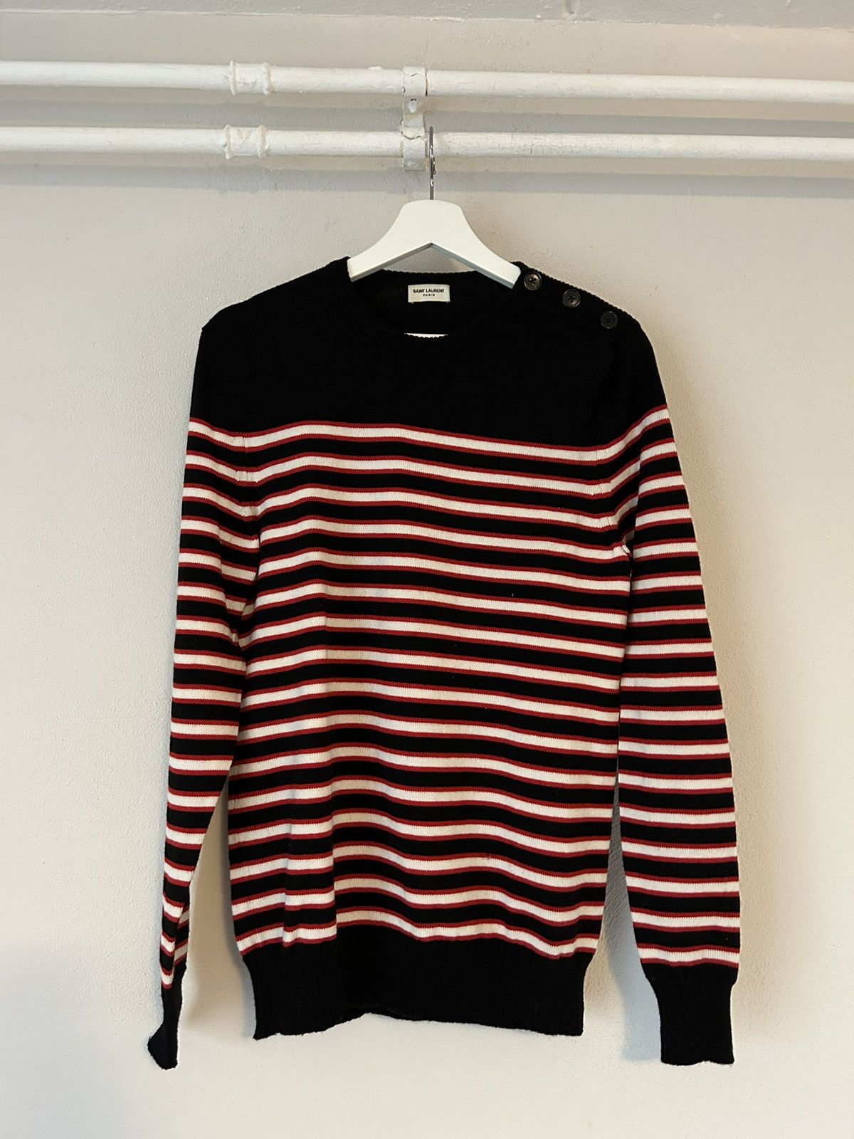 Saint Laurent Paris Striped Sweater Size US S / EU 44-46 / 1 - 1 Thumbnail