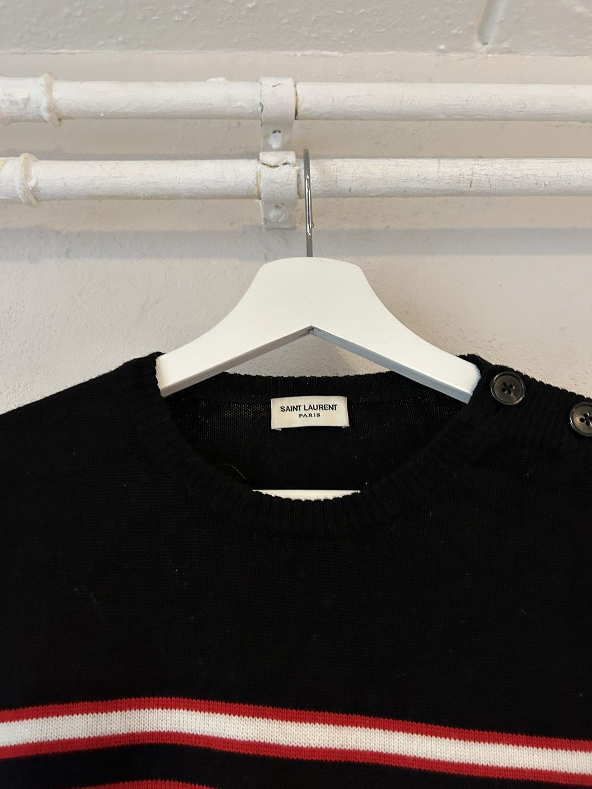 Saint Laurent Paris Striped Sweater Size US S / EU 44-46 / 1 - 4 Thumbnail