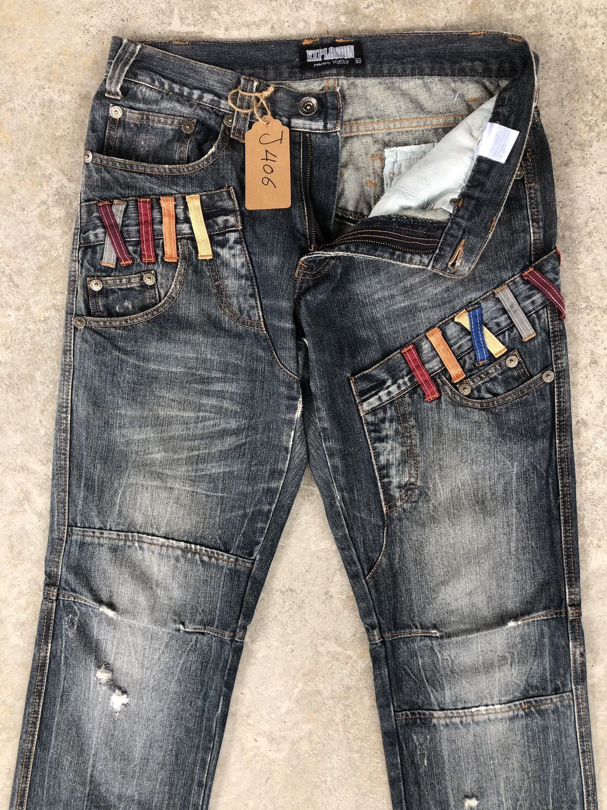Hysteric Glamour Japanese Explosion Double Waist Distressed Jeans Size US 32 / EU 48 - 3 Thumbnail