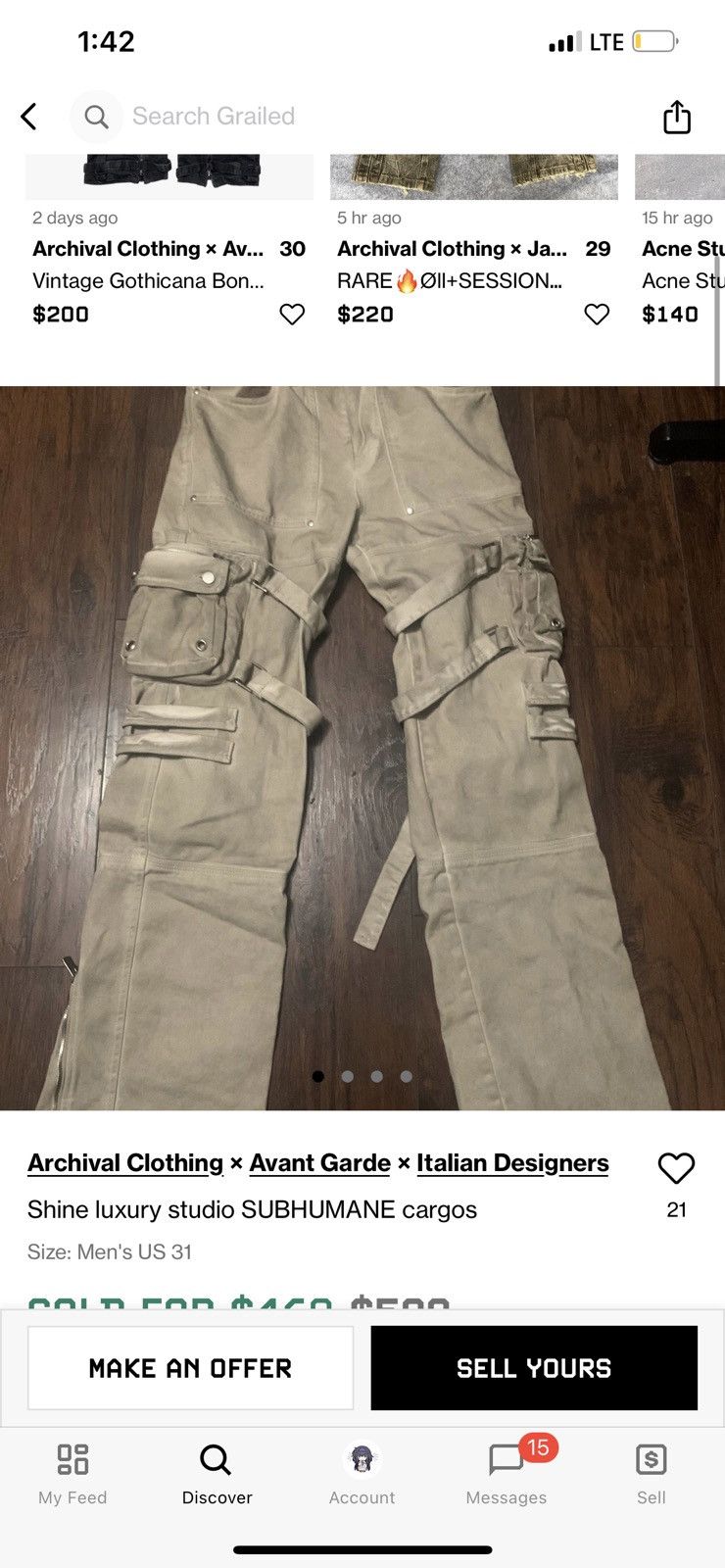 SHINE LUXURY SHINE LUXURY STUDIOS CARGO PANTS Size US 32 / EU 48 - 10 Thumbnail