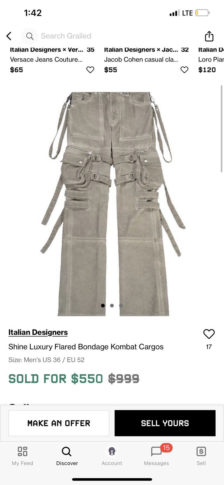 SHINE LUXURY SHINE LUXURY STUDIOS CARGO PANTS Size US 32 / EU 48 - 9 Thumbnail