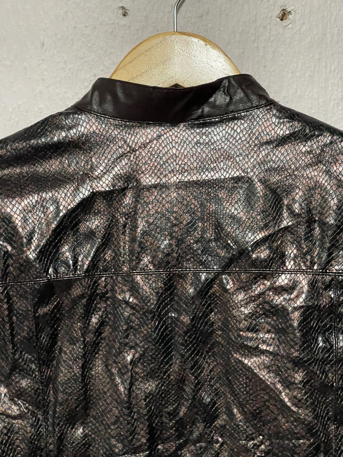 Japanese Brand Viva! Crescendo Dark Brown Snake Leather Jacket Style🔥 Size M / US 6-8 / IT 42-44 - 7 Thumbnail