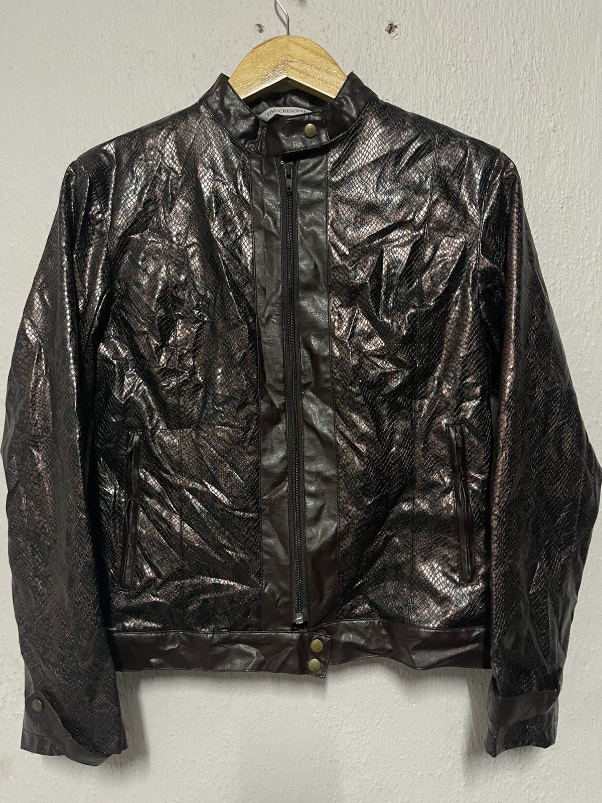 Japanese Brand Viva! Crescendo Dark Brown Snake Leather Jacket Style🔥 Size M / US 6-8 / IT 42-44 - 1 Thumbnail