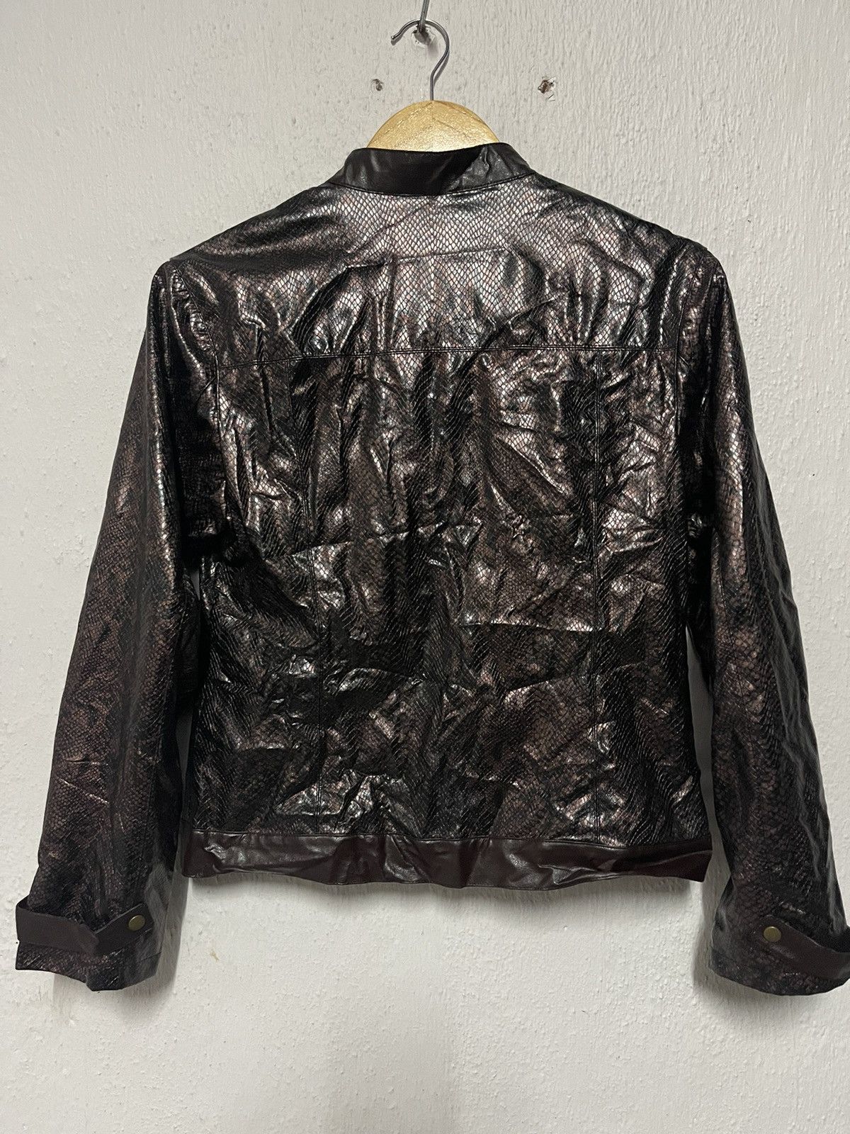 Japanese Brand Viva! Crescendo Dark Brown Snake Leather Jacket Style🔥 Size M / US 6-8 / IT 42-44 - 6 Thumbnail