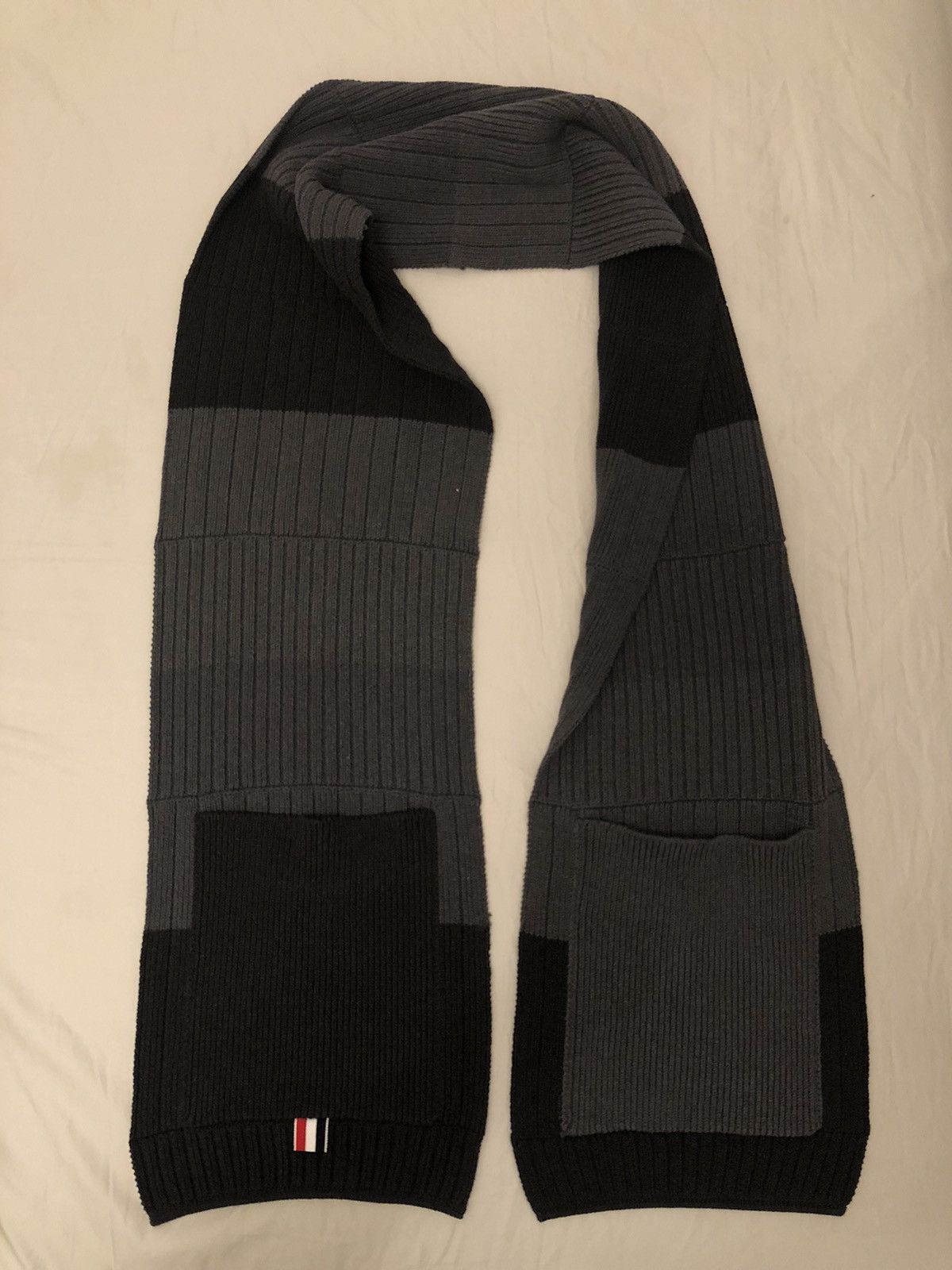 Thom Browne Thom Browne Funmix Grey Knit Scarf w Pockets Patchwork Size ONE SIZE - 1 Thumbnail