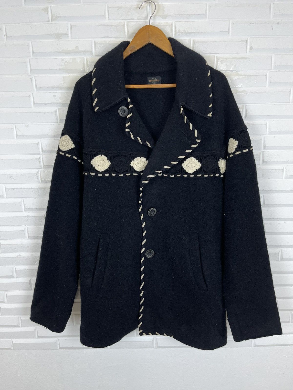 Designer × Japanese Brand Vintage Ficce Designer Mohair Wool Alpaca Jacket Size US XL / EU 56 / 4 - 7 Thumbnail