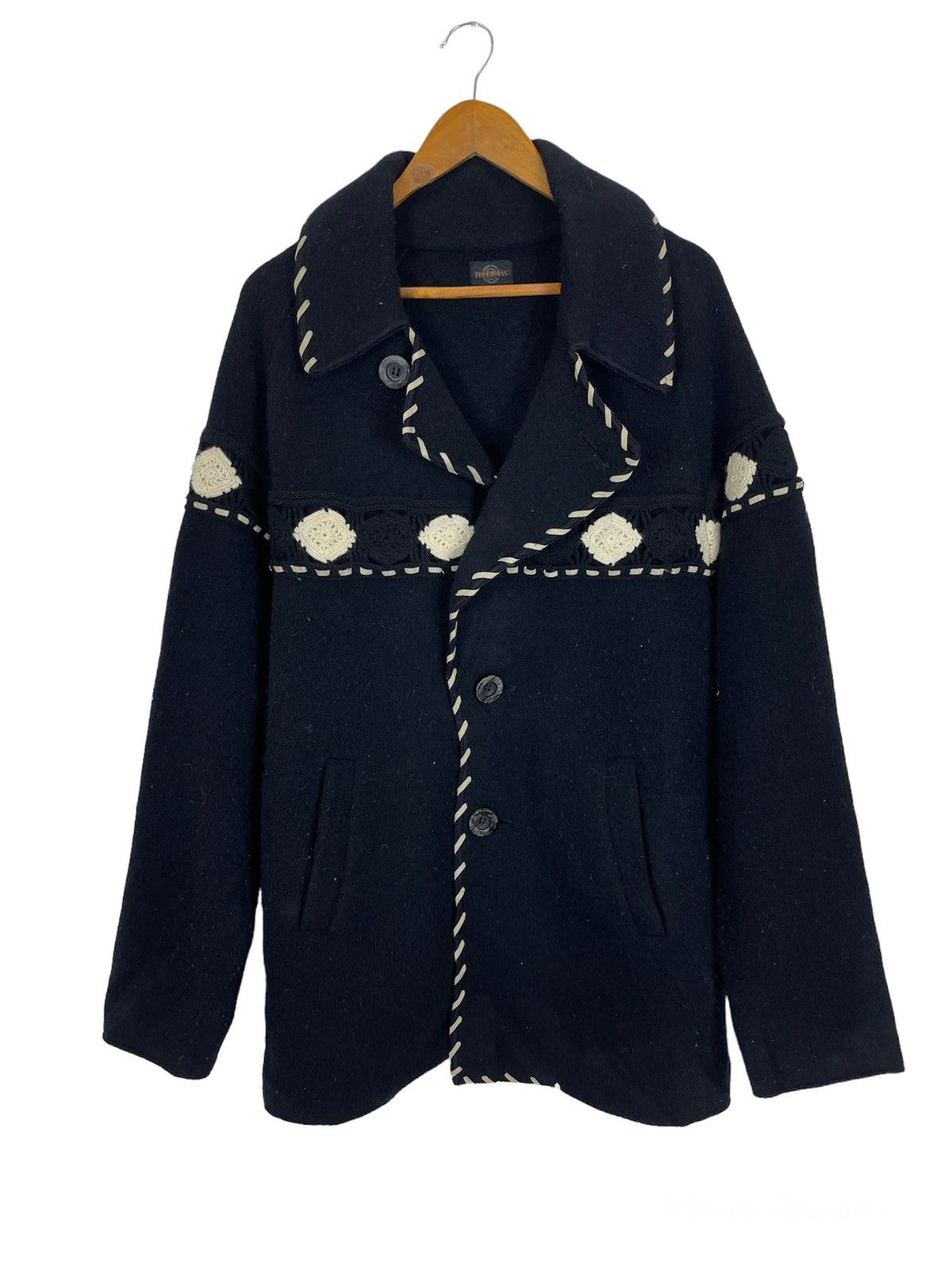 Designer × Japanese Brand Vintage Ficce Designer Mohair Wool Alpaca Jacket Size US XL / EU 56 / 4 - 1 Thumbnail