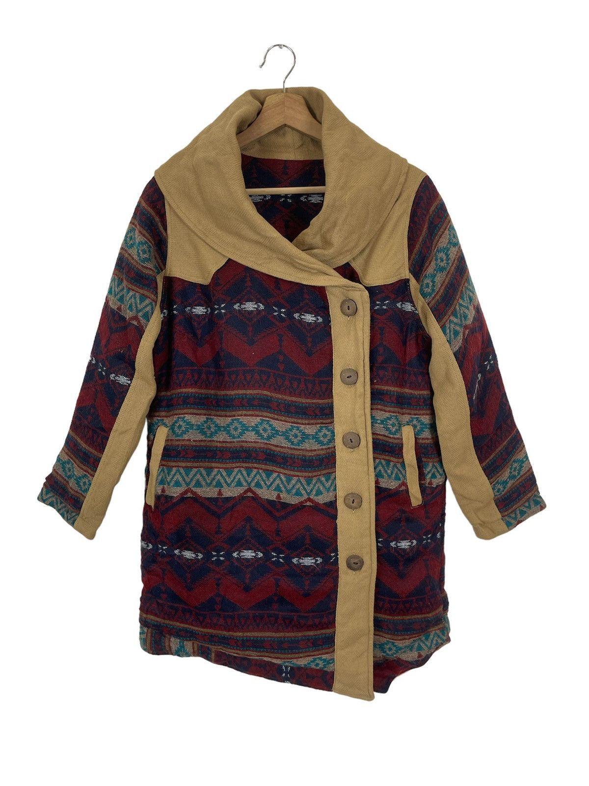 Japanese Brand Vintage Asymmetrical Wool Navajo Jacket Kapital Size US M / EU 48-50 / 2 - 1 Thumbnail