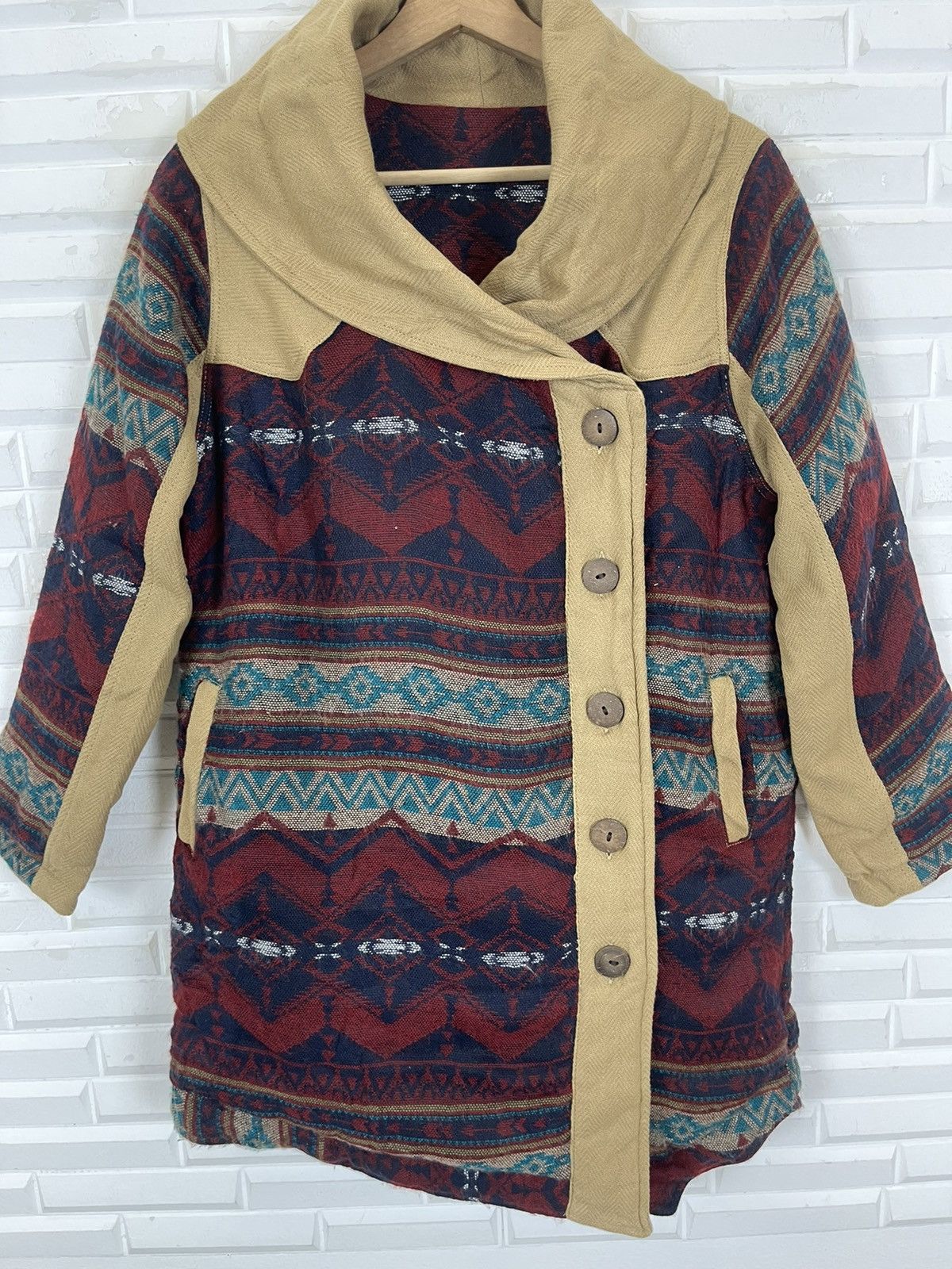 Japanese Brand Vintage Asymmetrical Wool Navajo Jacket Kapital Size US M / EU 48-50 / 2 - 2 Thumbnail