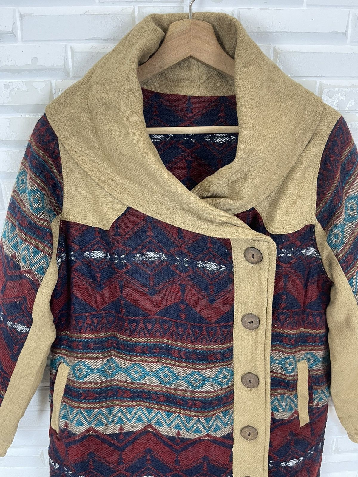Japanese Brand Vintage Asymmetrical Wool Navajo Jacket Kapital Size US M / EU 48-50 / 2 - 3 Thumbnail