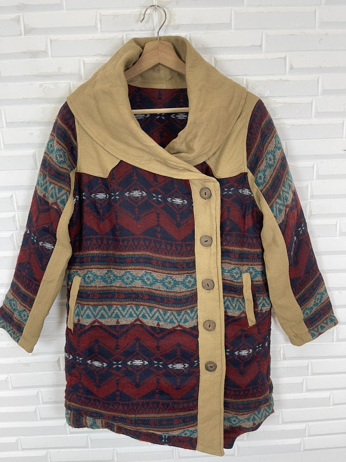 Japanese Brand Vintage Asymmetrical Wool Navajo Jacket Kapital Size US M / EU 48-50 / 2 - 5 Thumbnail