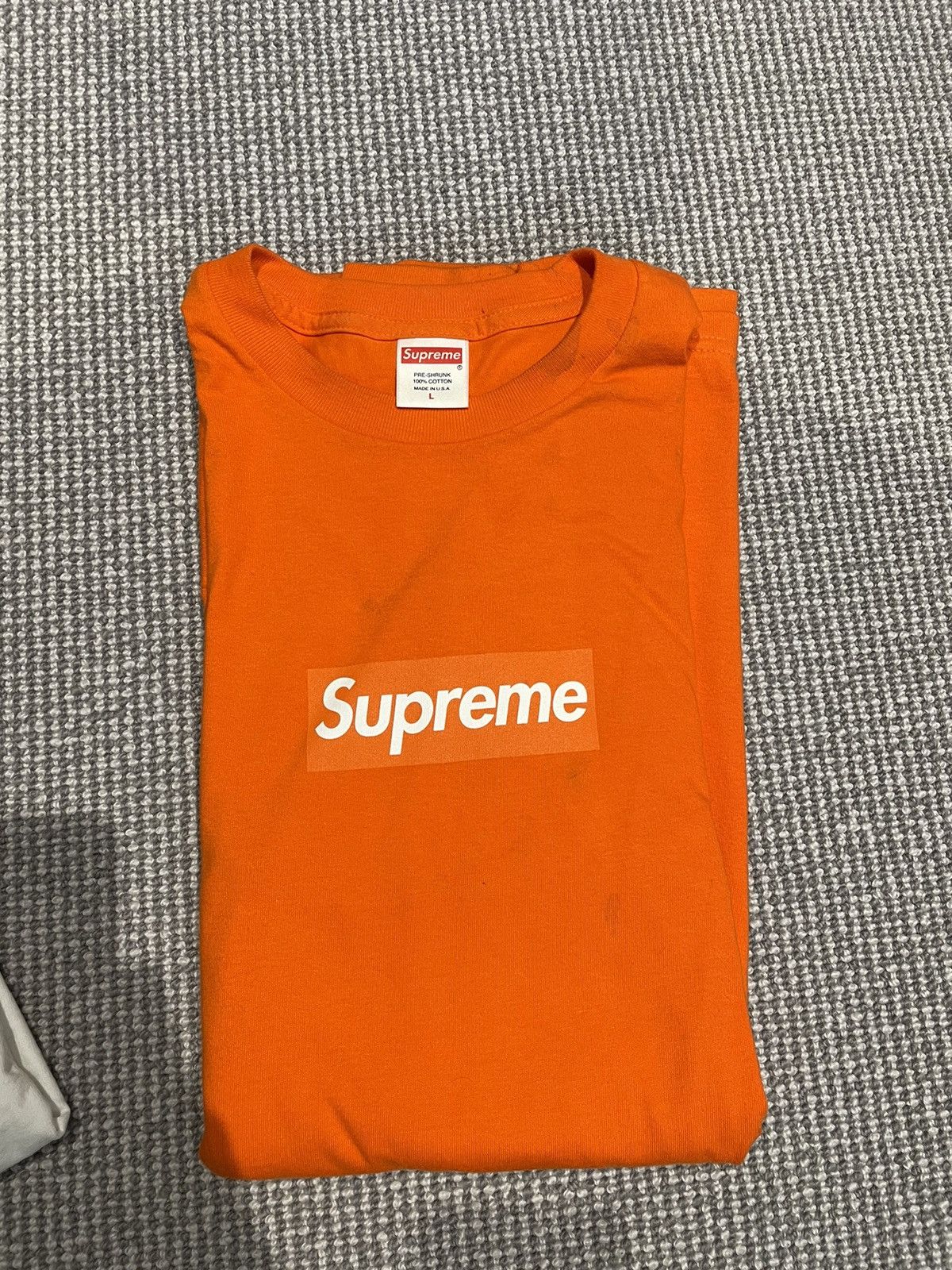 Supreme Orange Box Logo Tee | Grailed