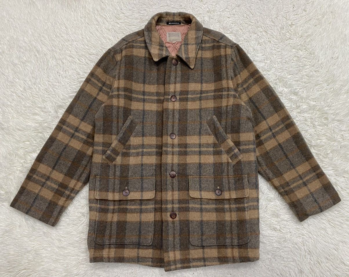 Japanese Brand MB Homme Image Wool Blend Quilted Lined Check Shacket Size US L / EU 52-54 / 3 - 1 Thumbnail